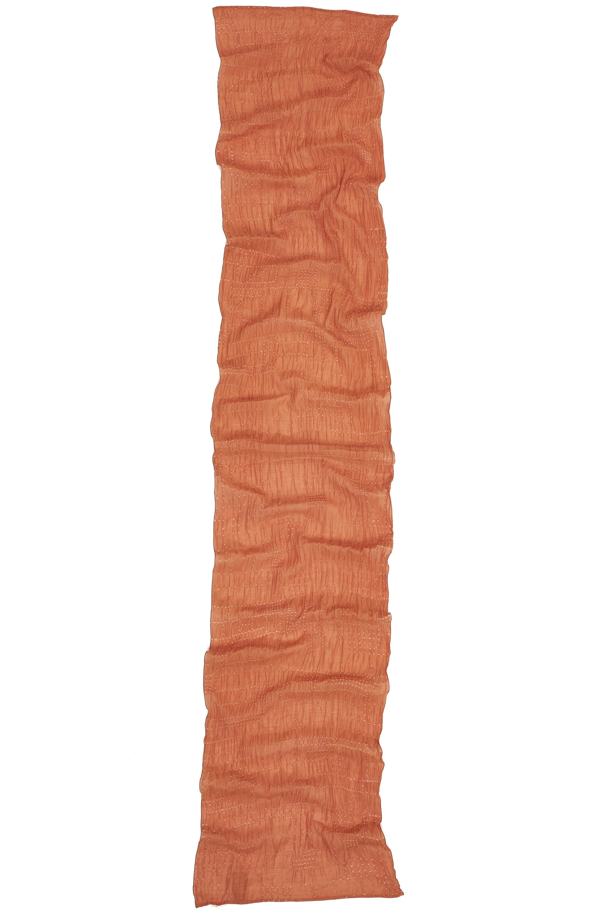 SUNSET ORANGE COTTON WITH BANDHANI SCARF