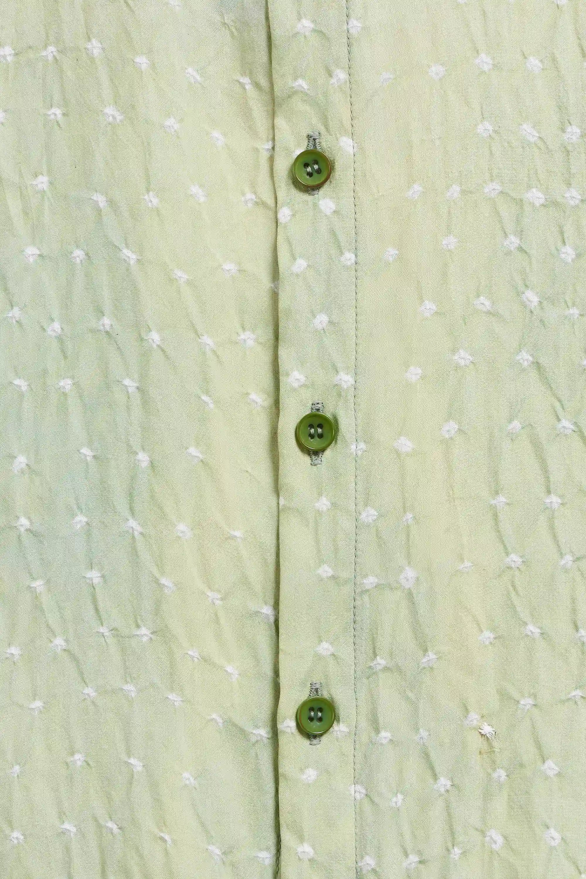 Mint Green Silk Bandhani Unisex Shirt