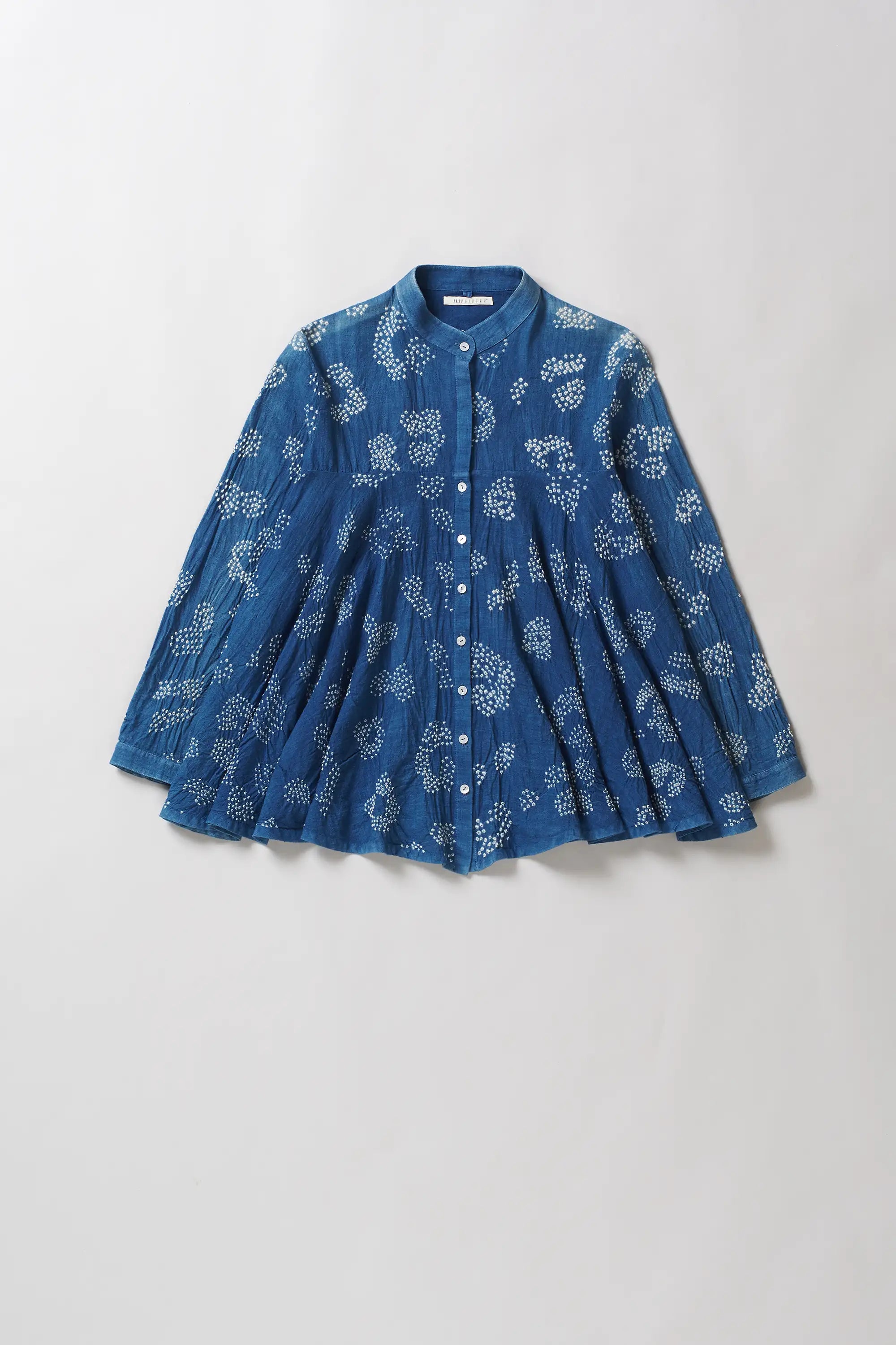 Medium Indigo Women Flared Top Shirt