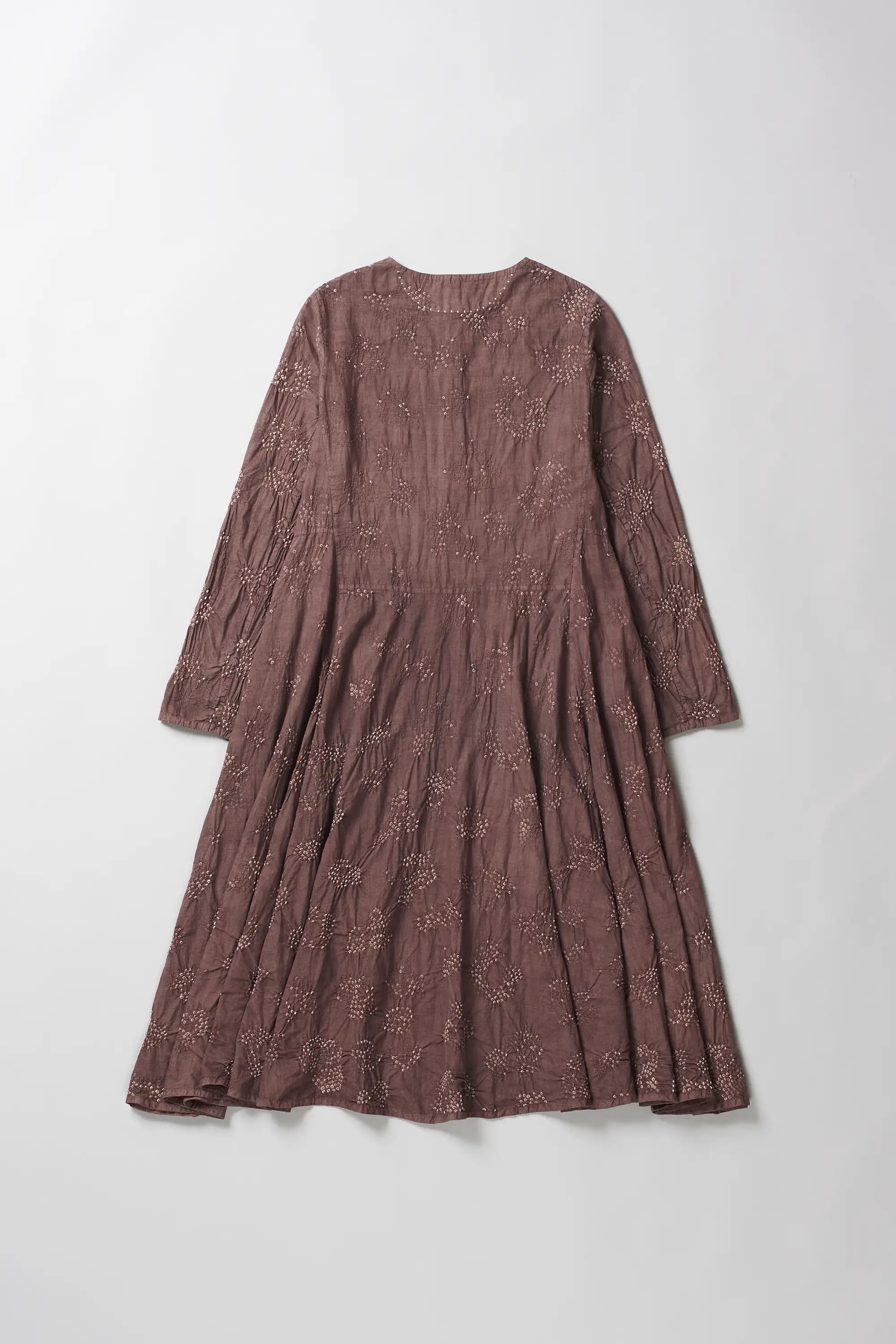 Burnt Umber Fine Cotton Bandhani Dress