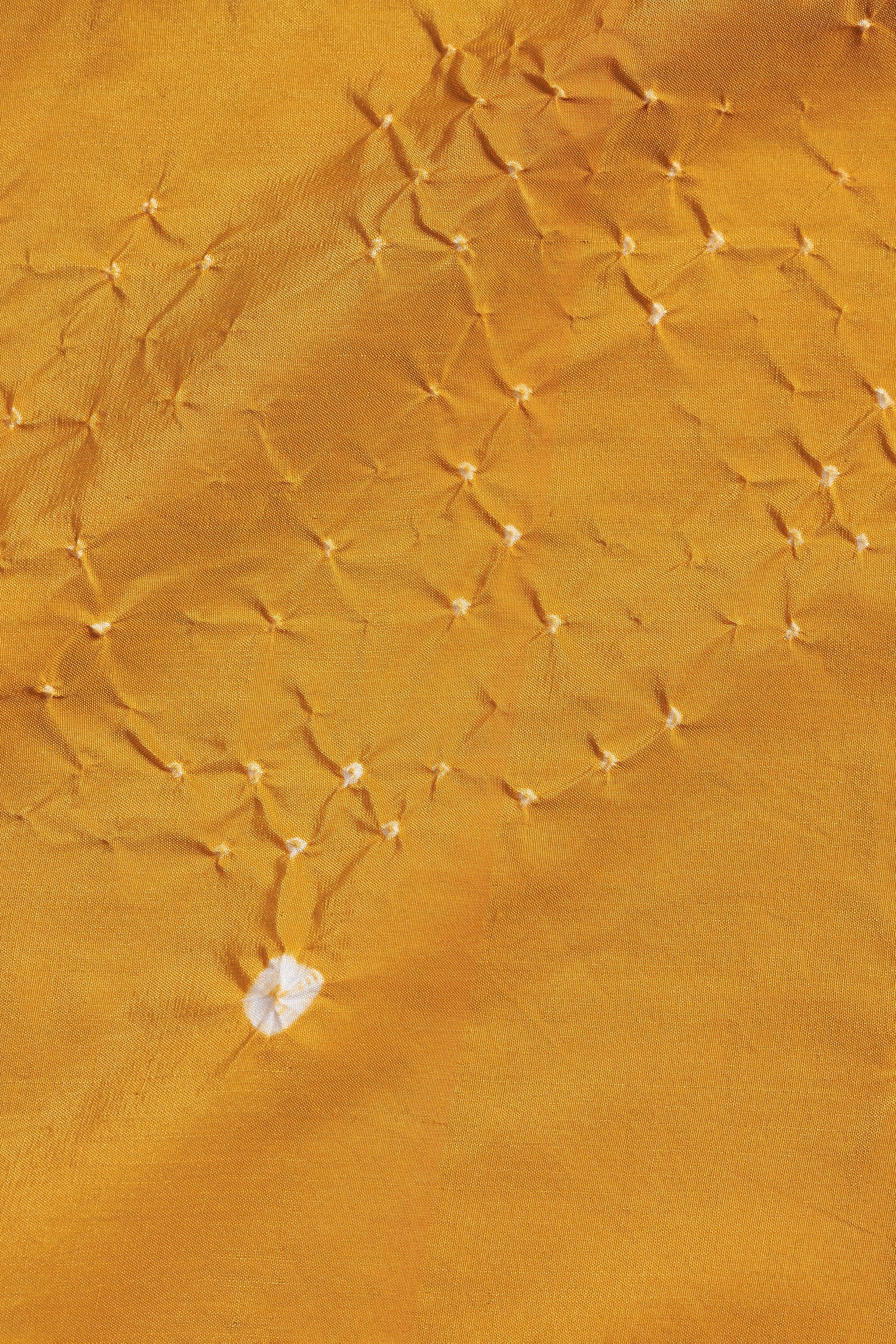 MANGO YELLOW SILK BANDHANI SHAWL