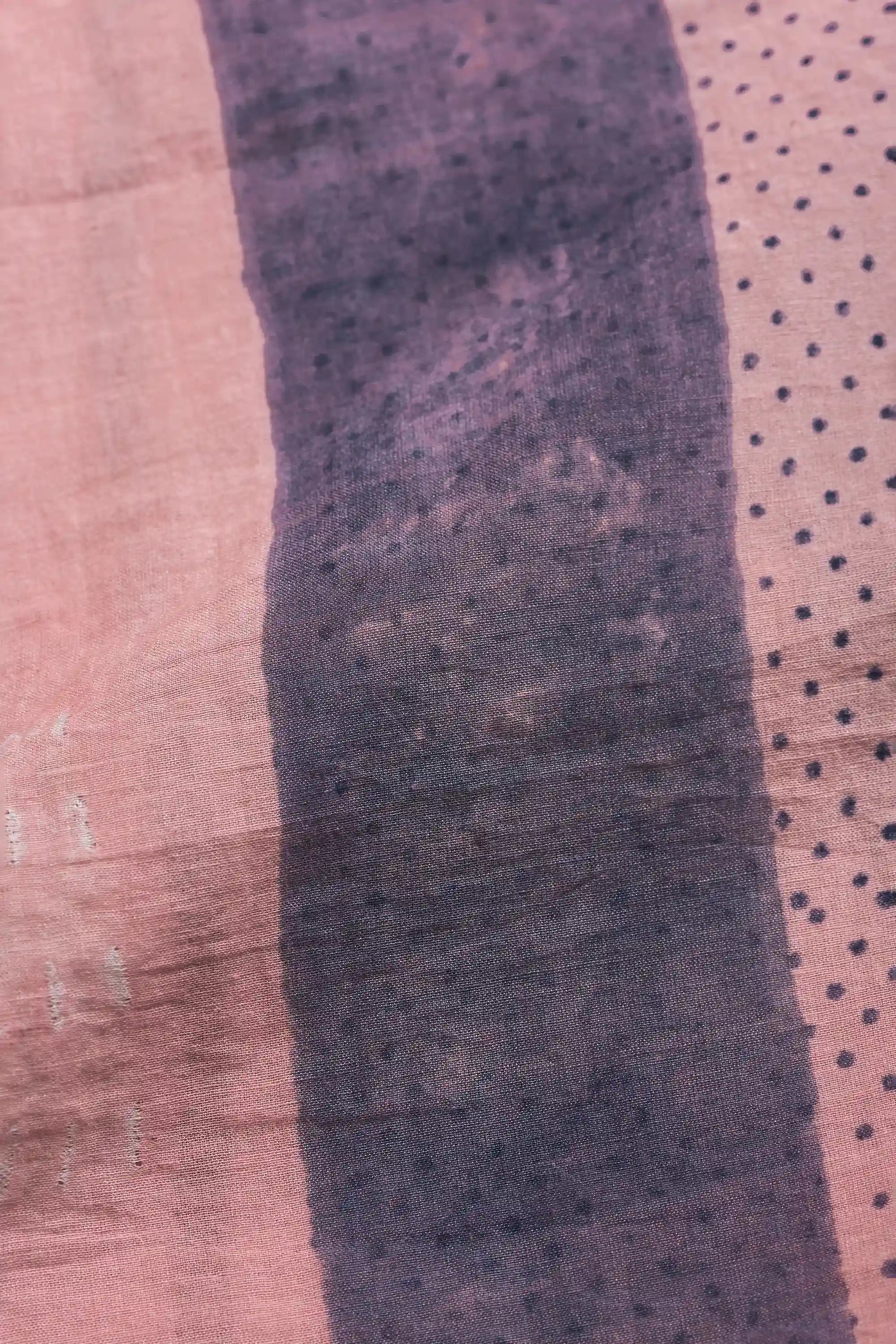 Chalk Pink Shibori Block Print Cotton Silk Blend Women Dress