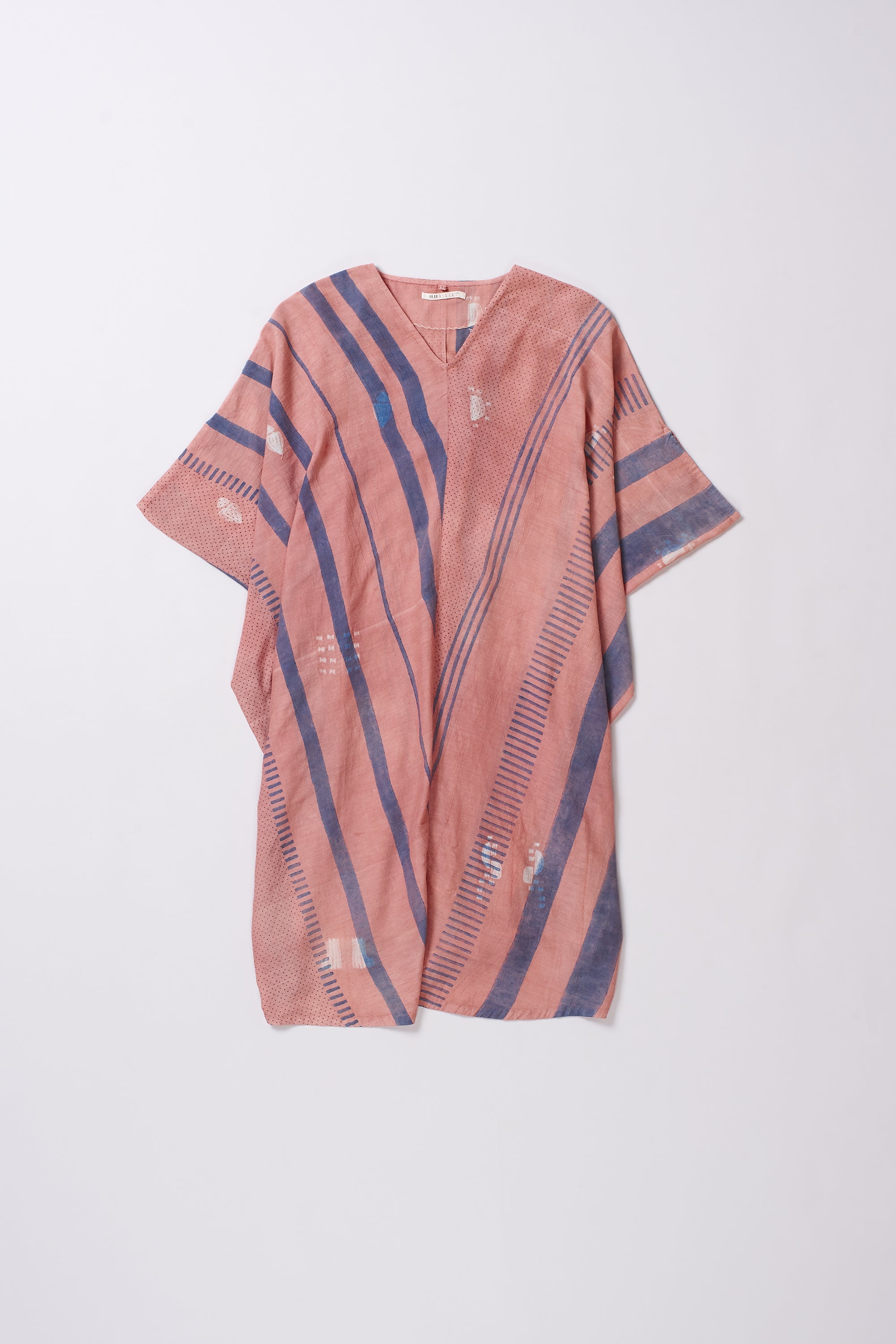 CHALK PINK COTTON SHIBORI WOMEN DRESS