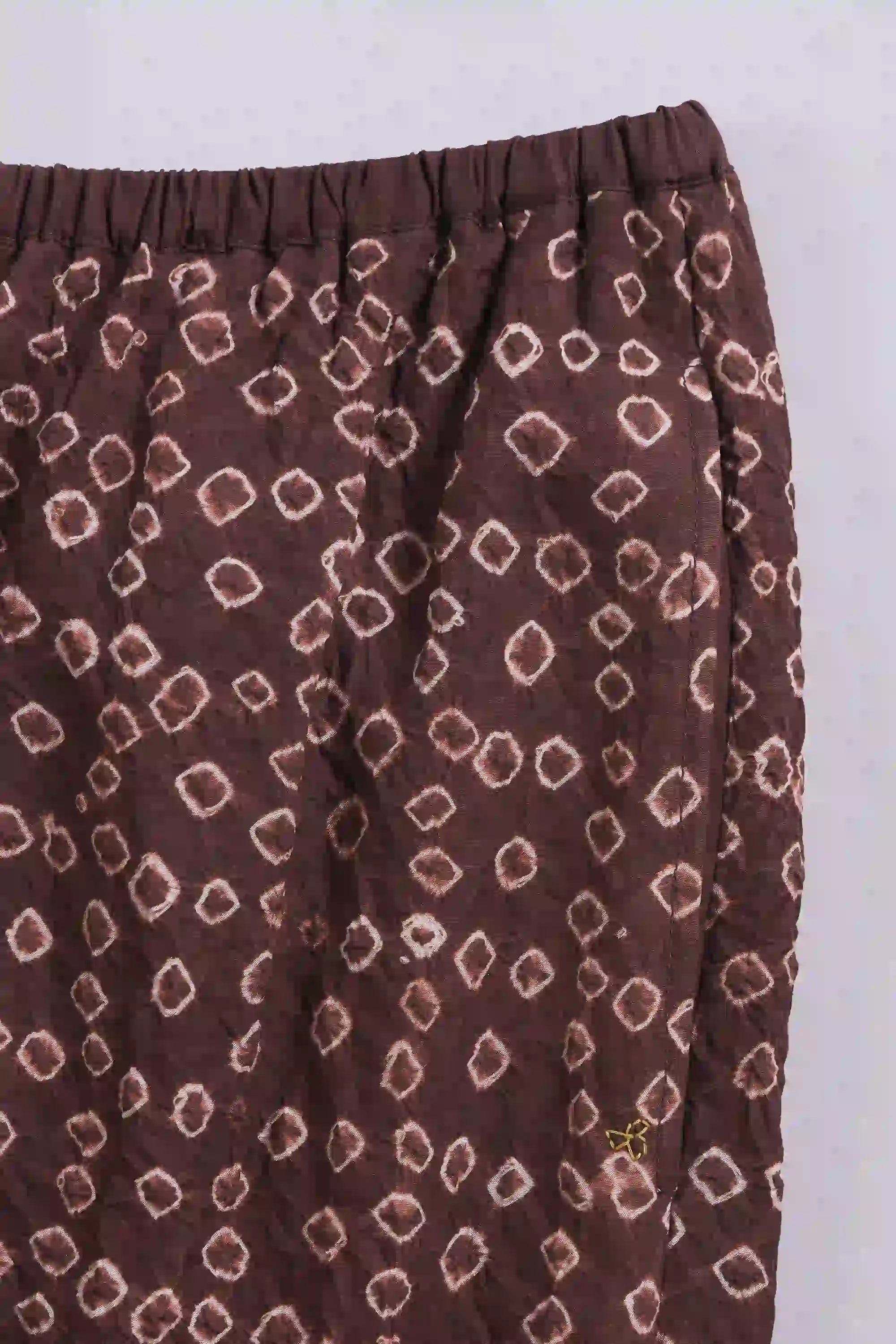 Burnt Umber Silk Bandhani Pant