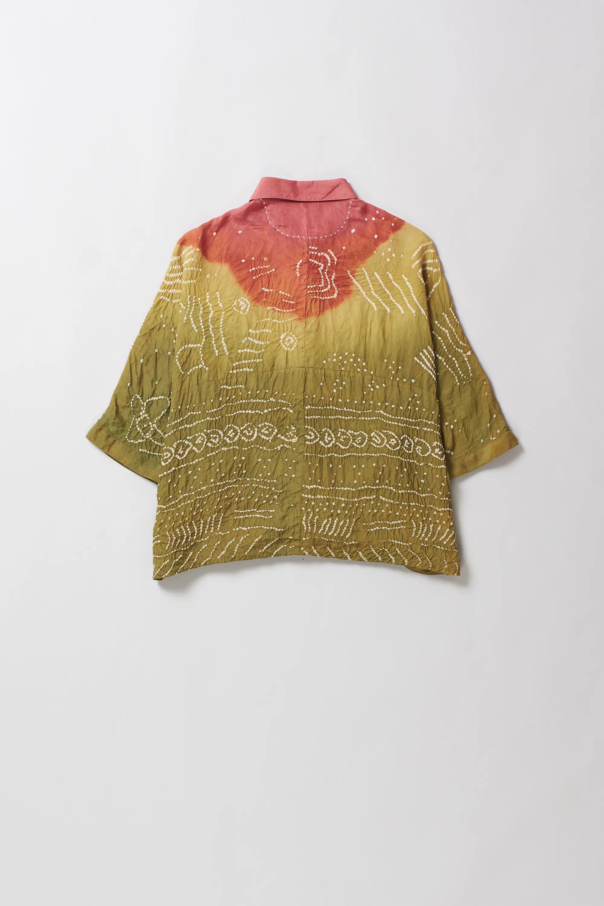 Multi Colour Bandhani Silk Shirt