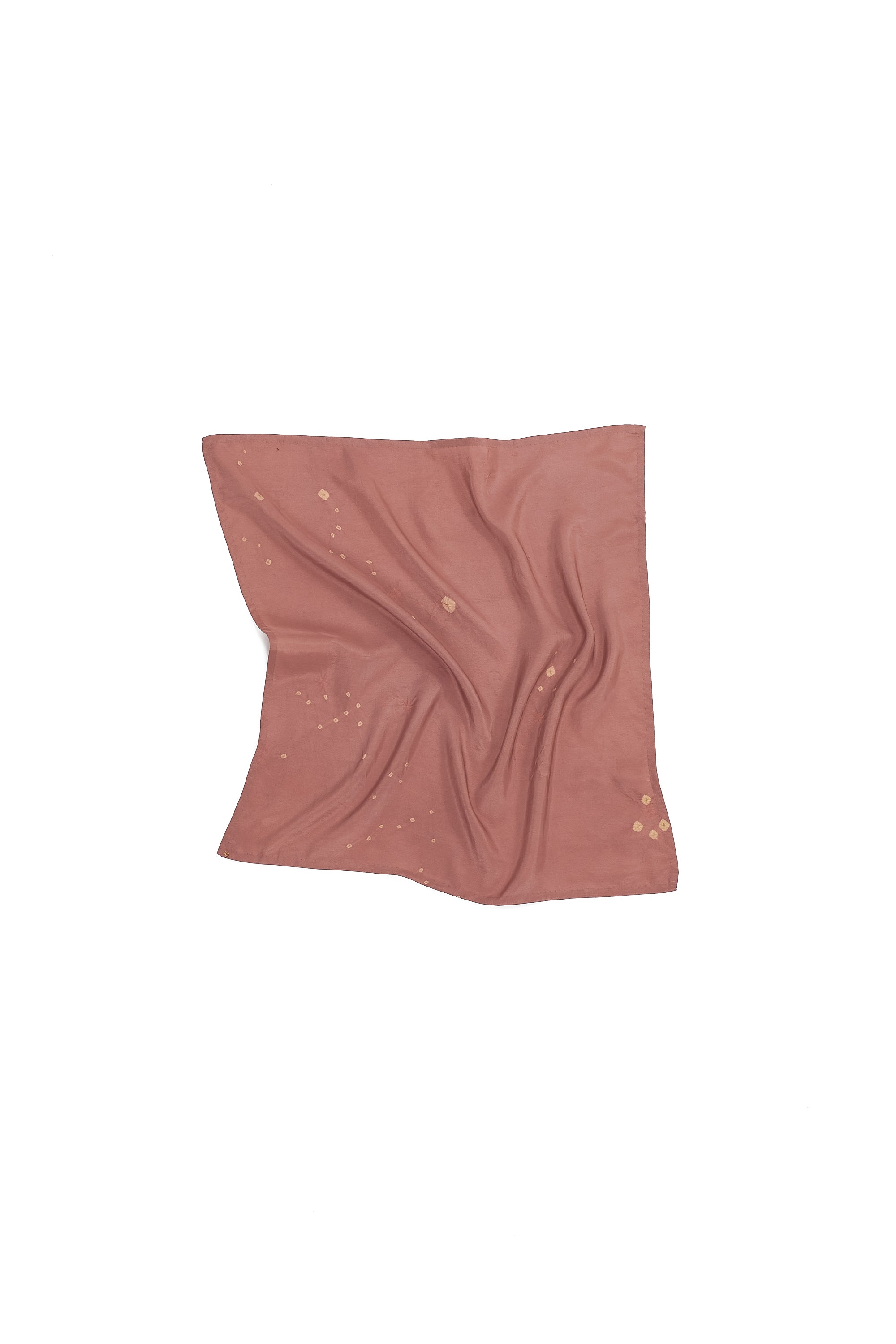 PEACH SILK WITH BANDHANI SCARF