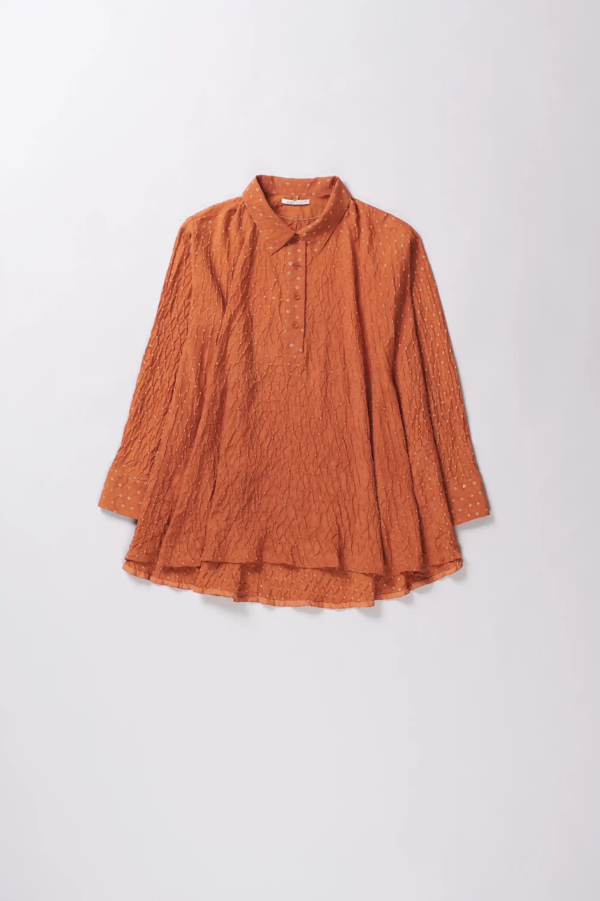 Sunset Orange Bandhani Shirt