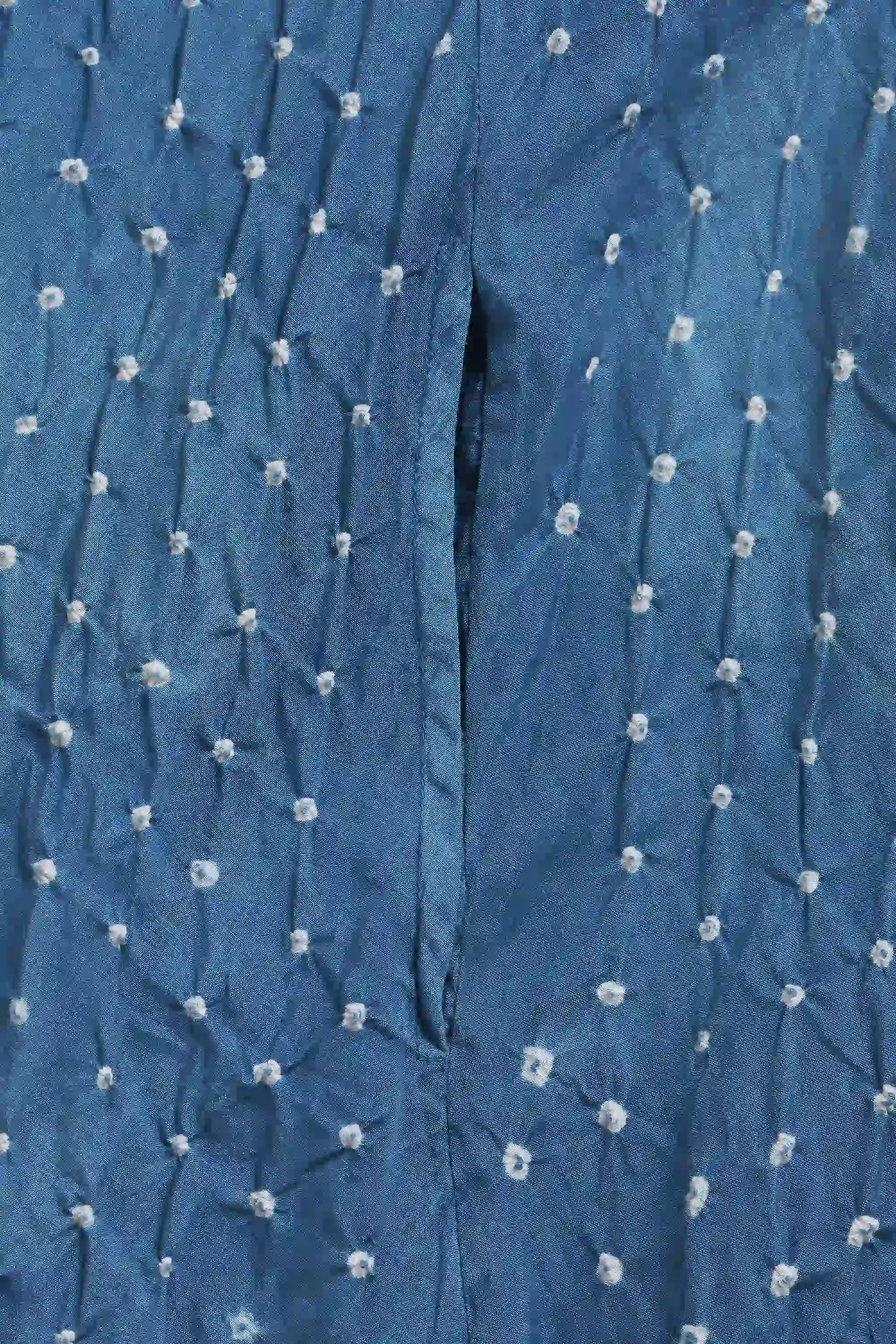 Medium Indigo Dress with Bandhani