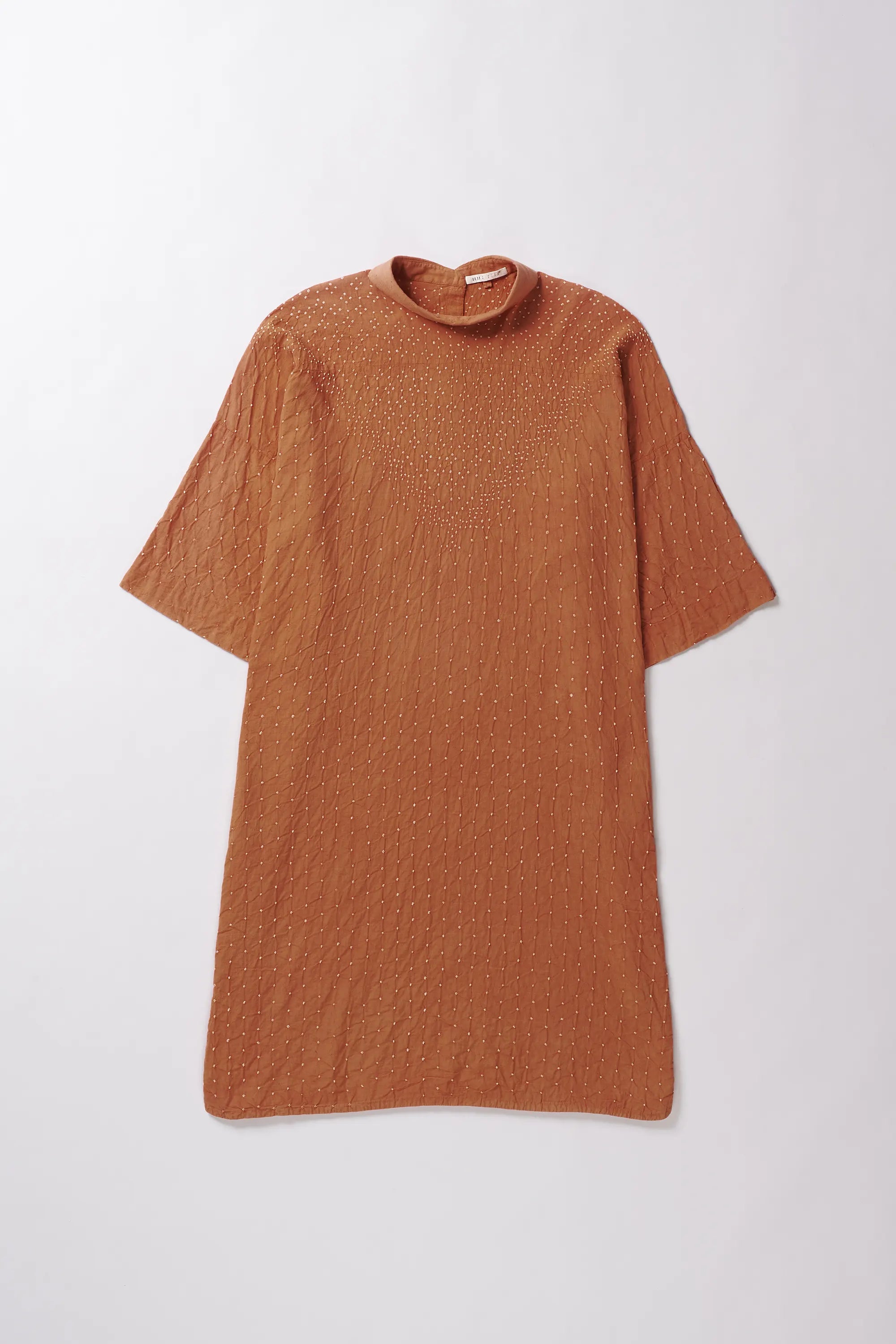 Cotton Bandhani Dress in Sunset Orange
