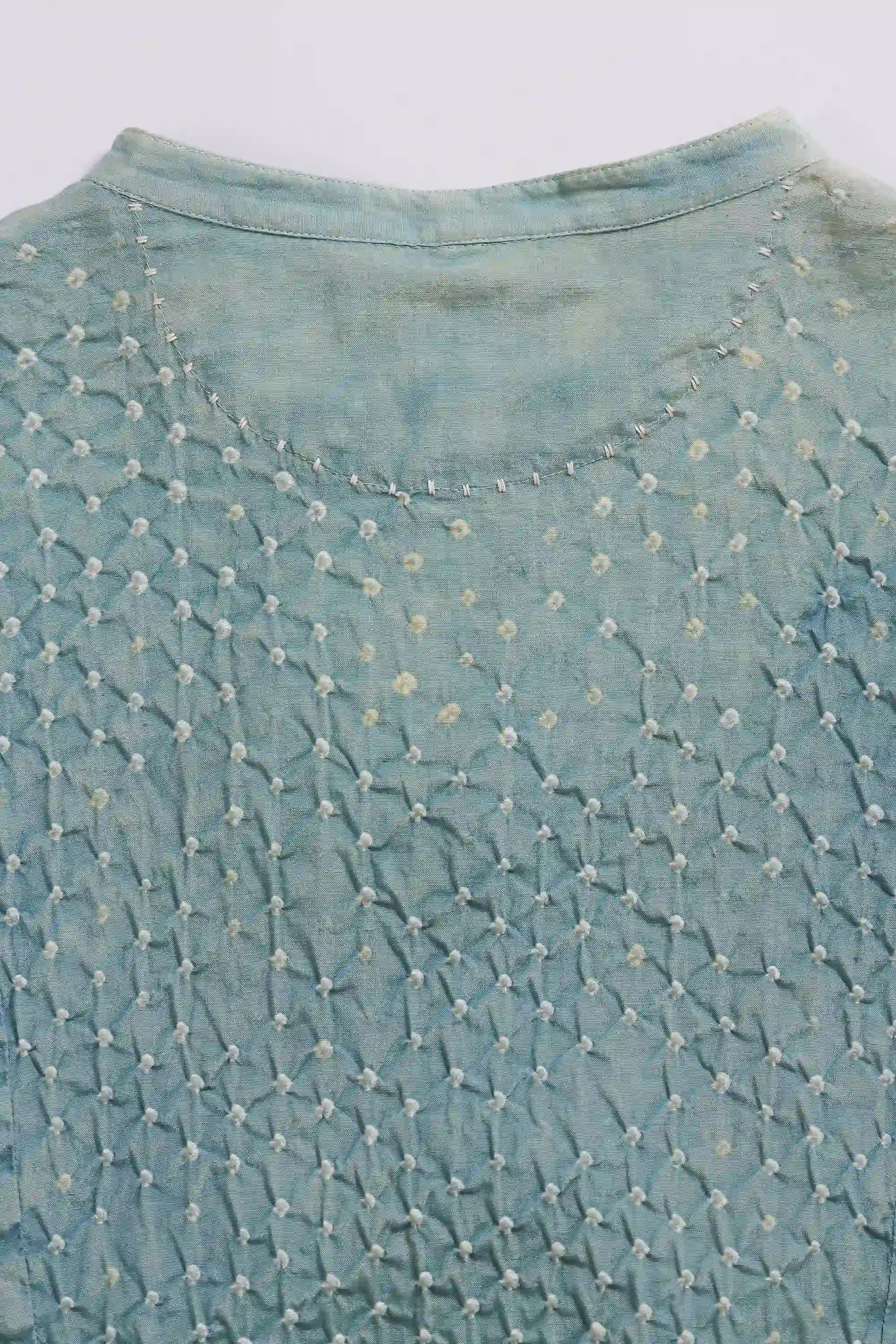 Ocean Blue Bandhani Women'S Dress
