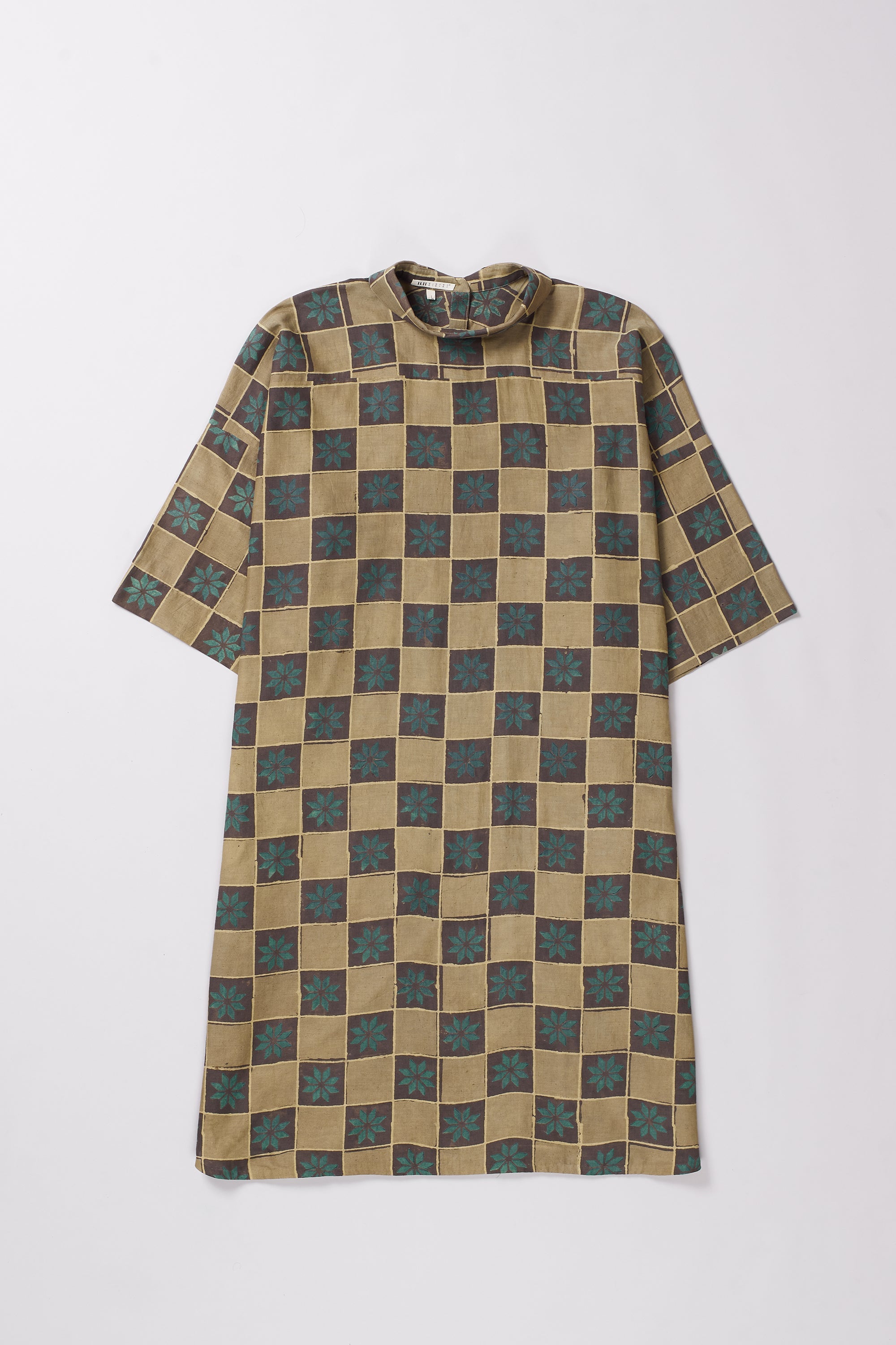 ATTHANGUDI TILE INSPIRED BLOCK PRINTED DRESS
