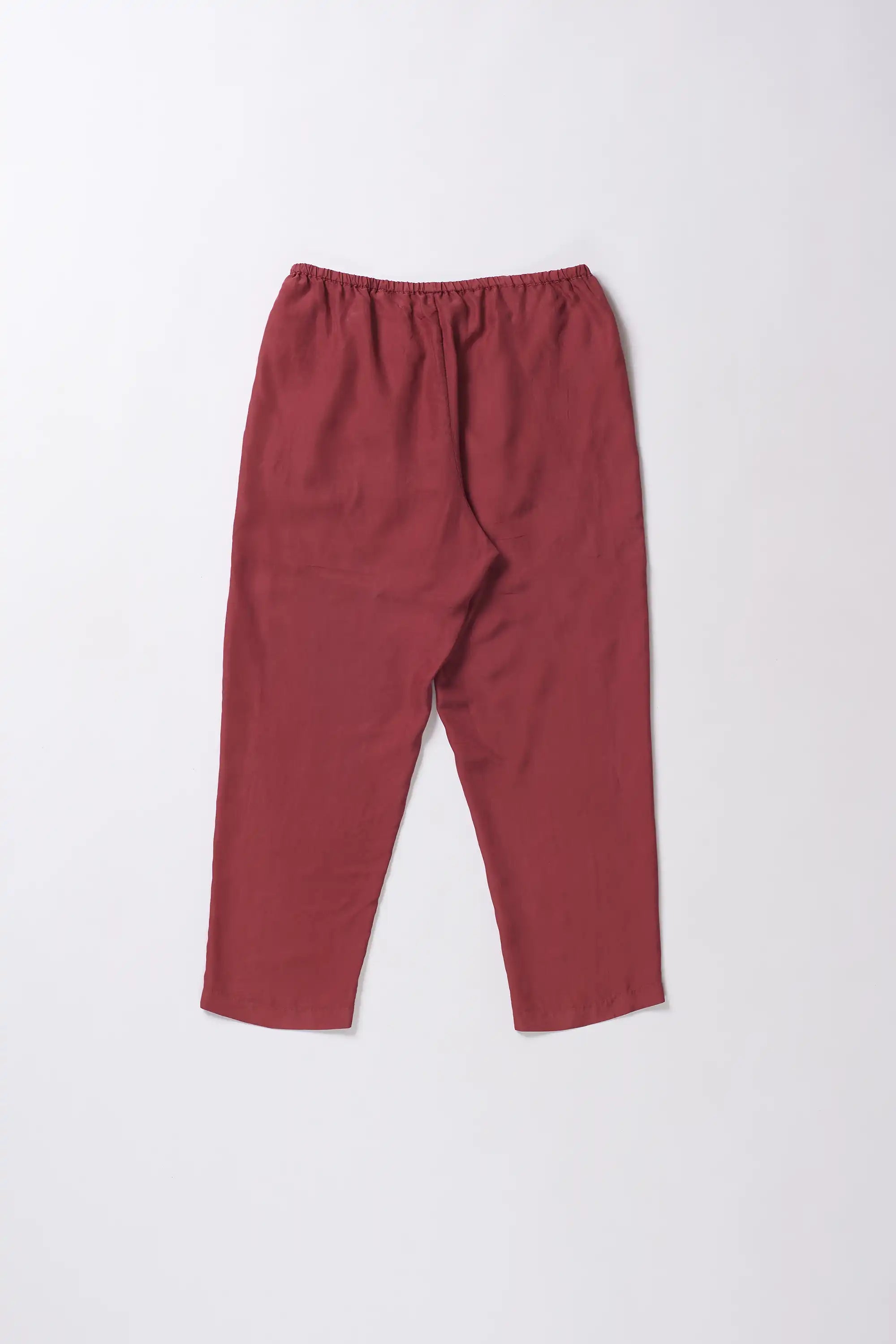 Sappan fuschia Silk Elastic Pants