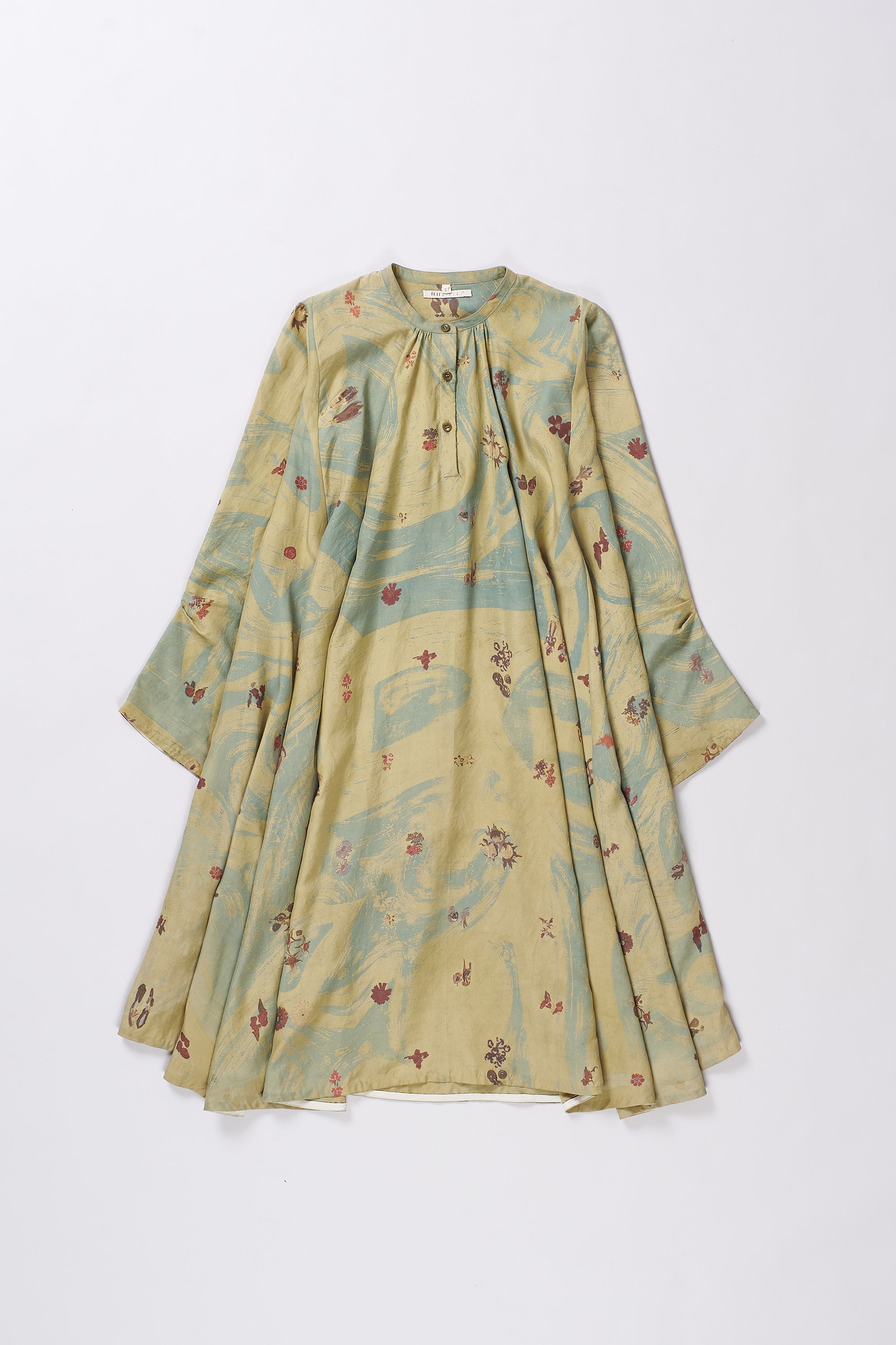 Screen Printed Dress in Ocean blue