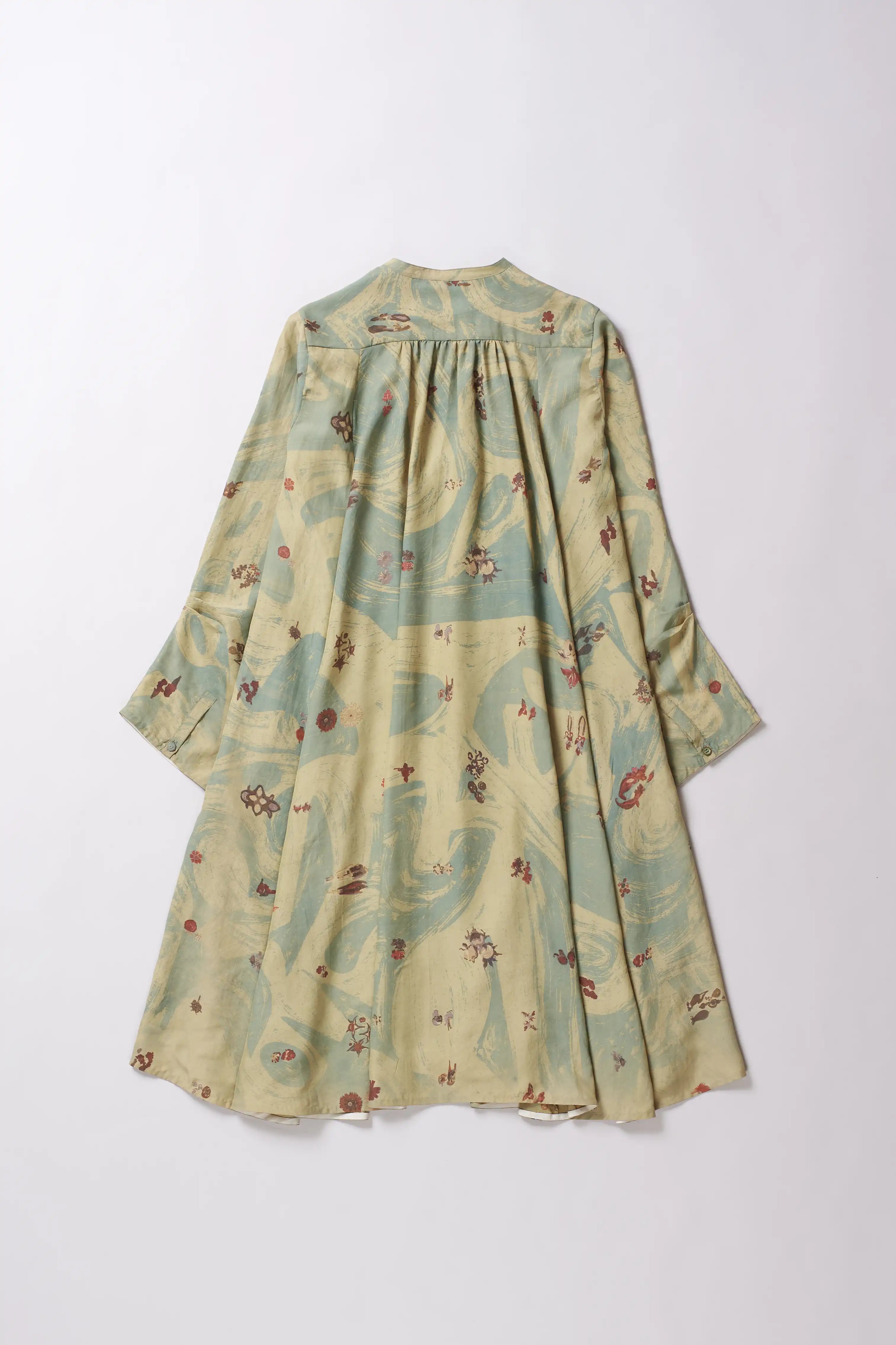 Ocean Blue Screen Print Women Dress