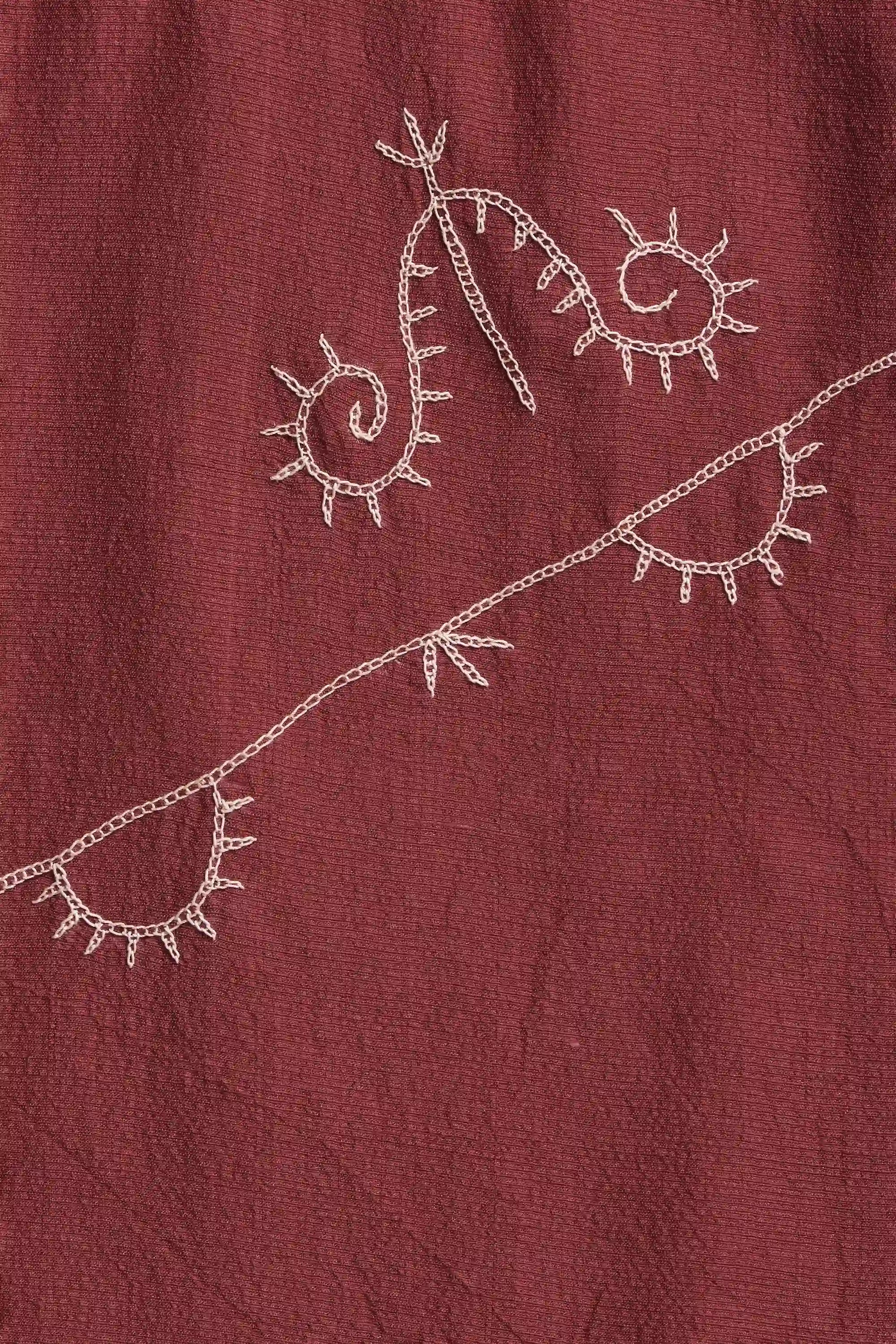 Crimson Pink Hand Embroidered Shirt
