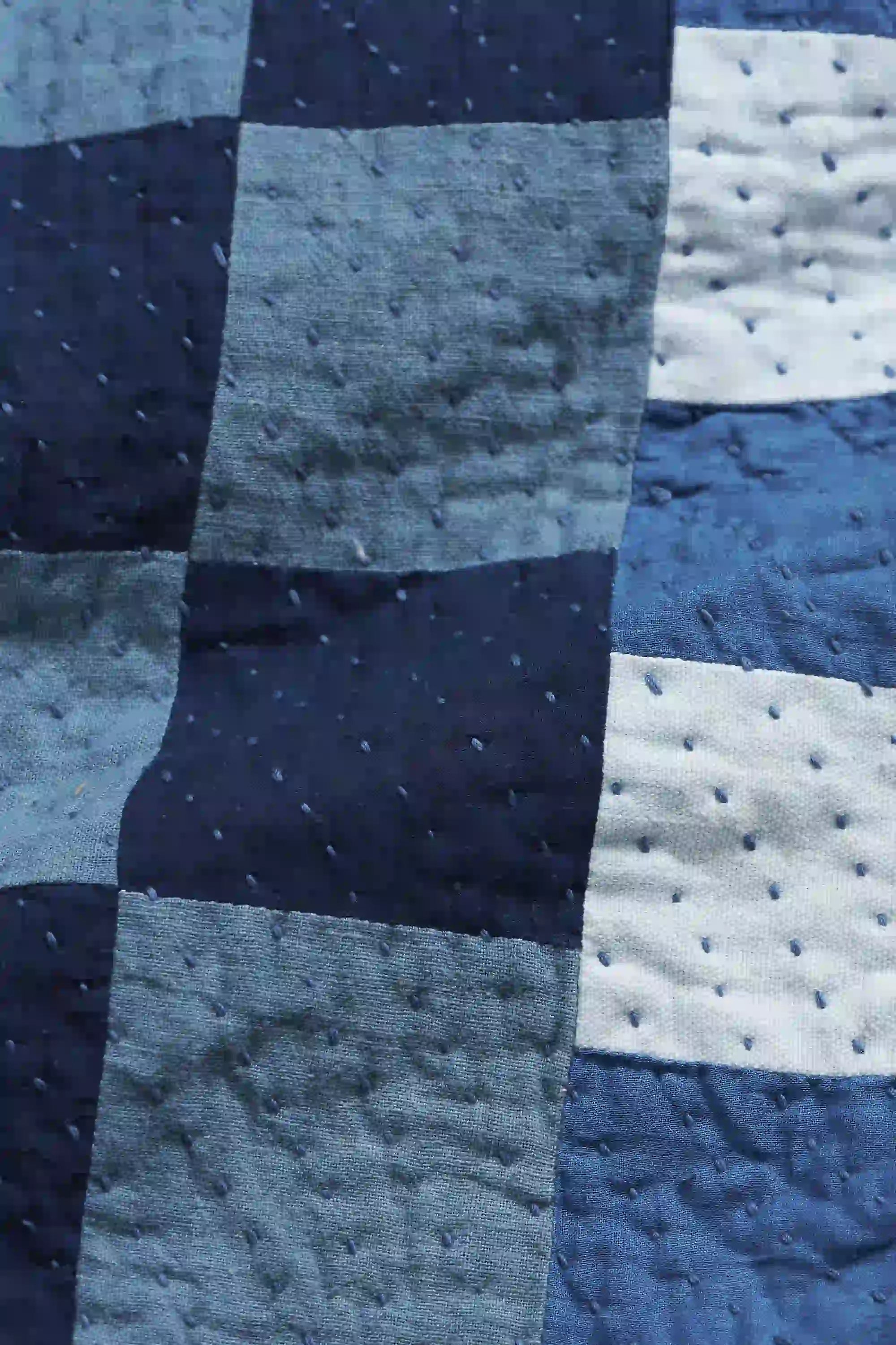 Fabric close-up with kantha work