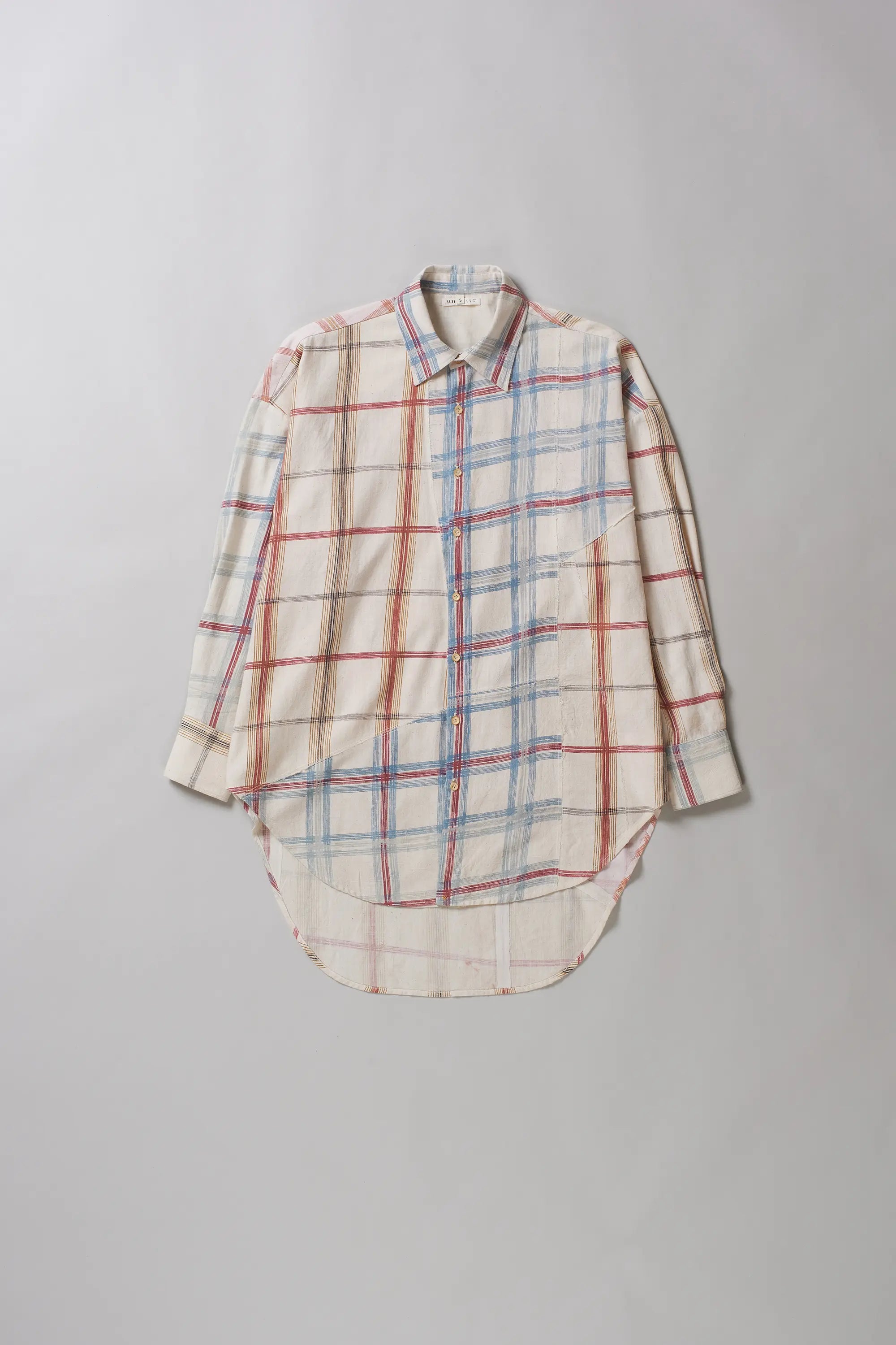 Patchwork Checked Oversized Shirt