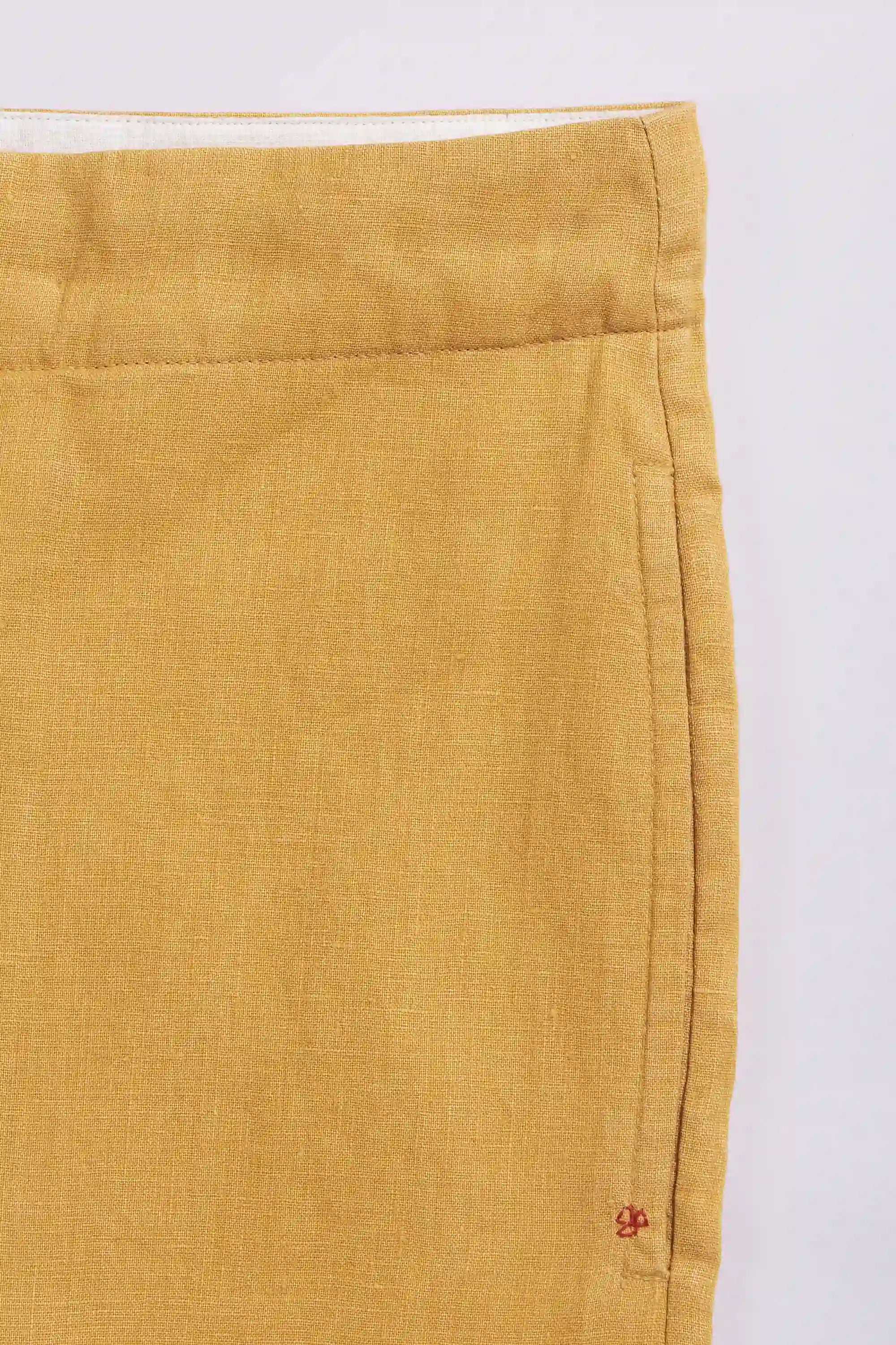 Mustard Linen String Pants