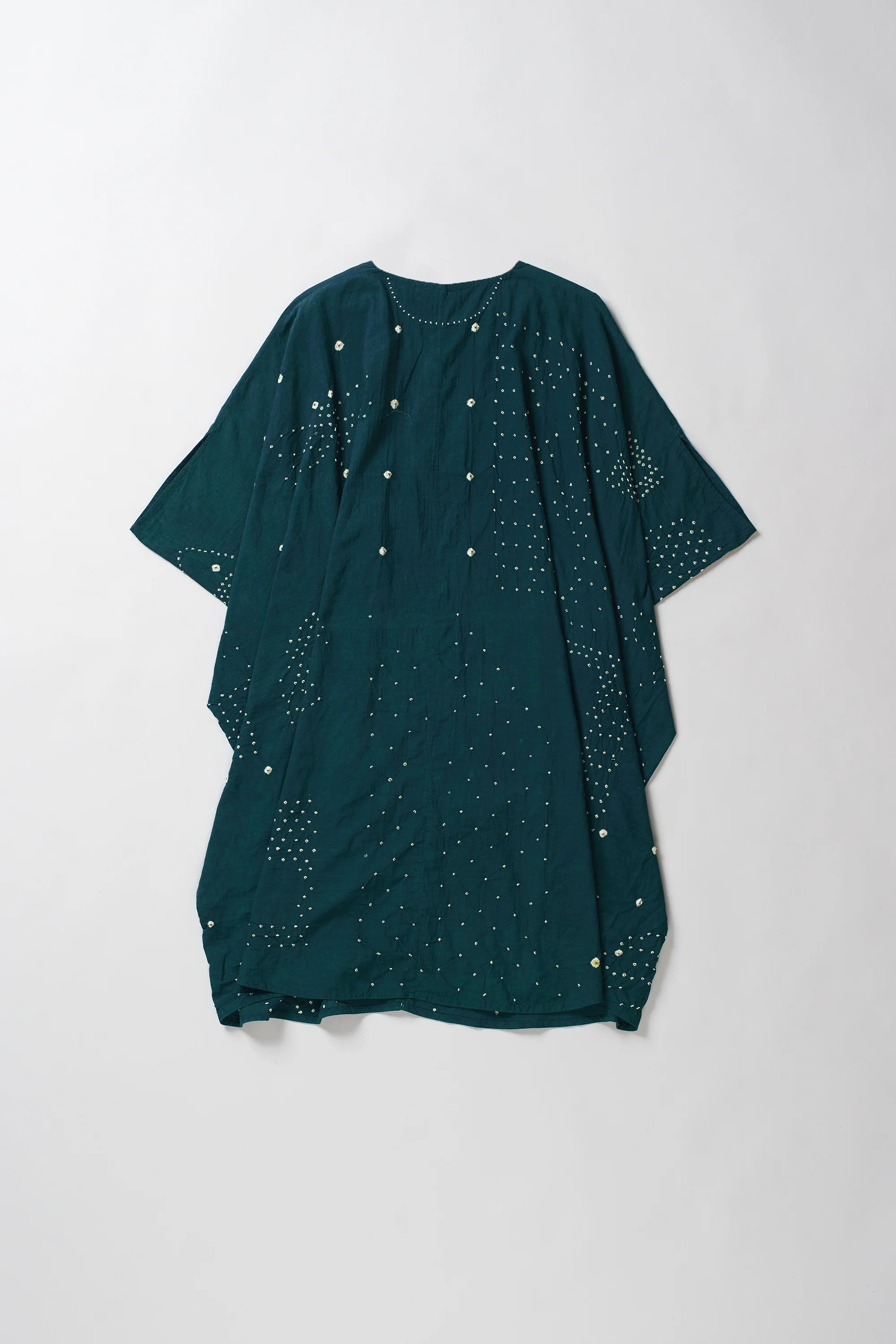 Bottle Green Bandhani Drape Dress