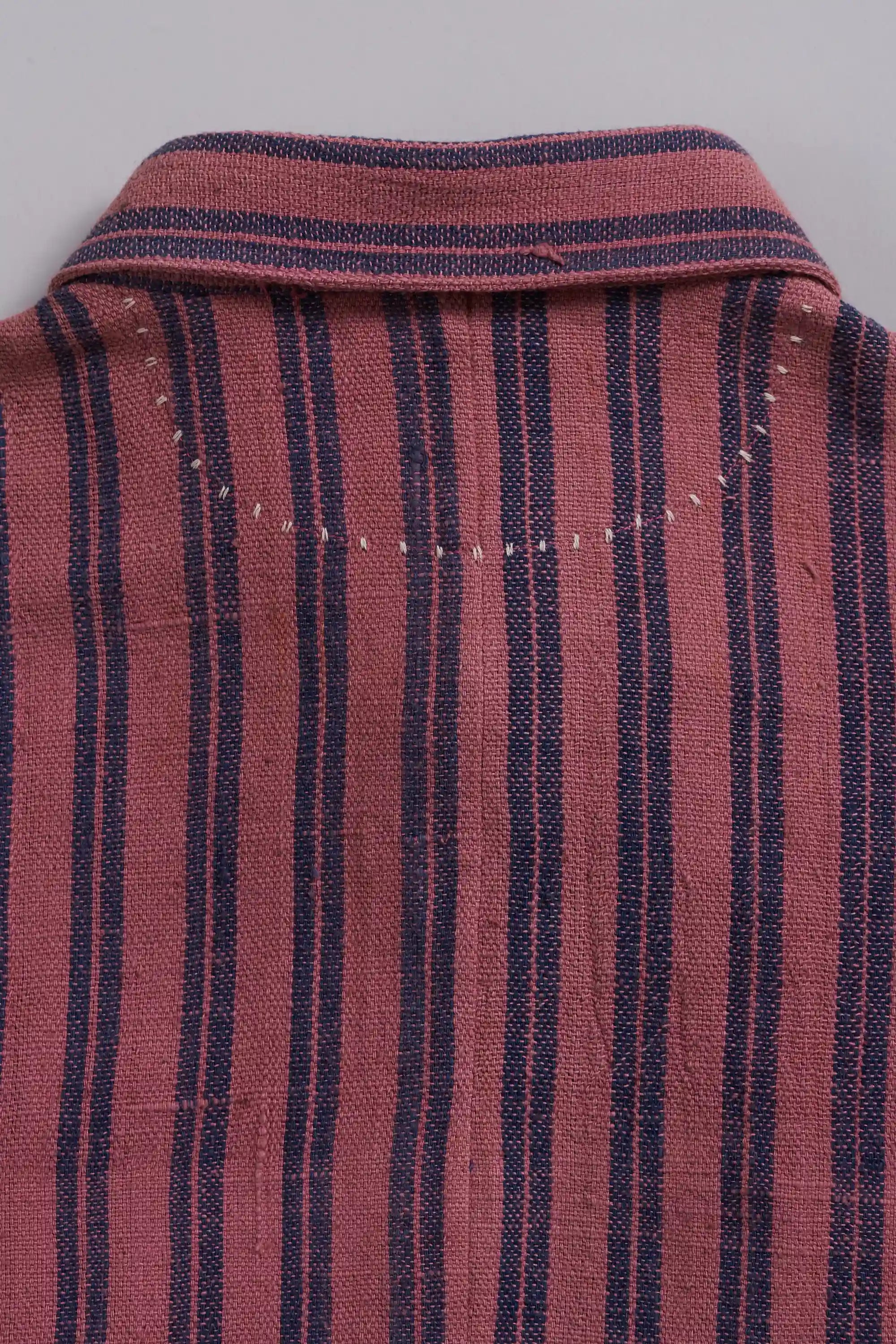 Loose Fit Collared Shirt With Stripes