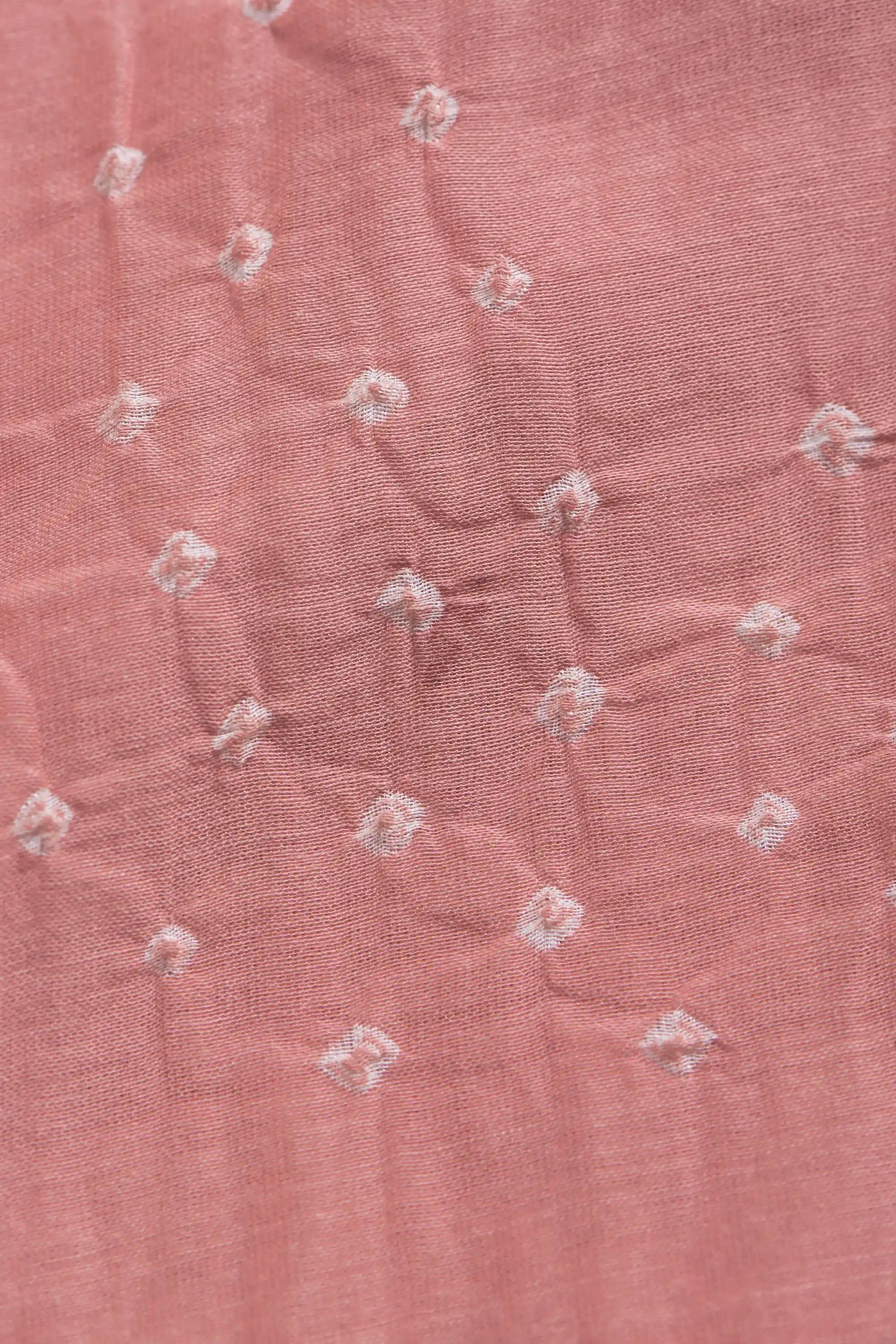 Pink Wood Silk with Bandhani Scarf