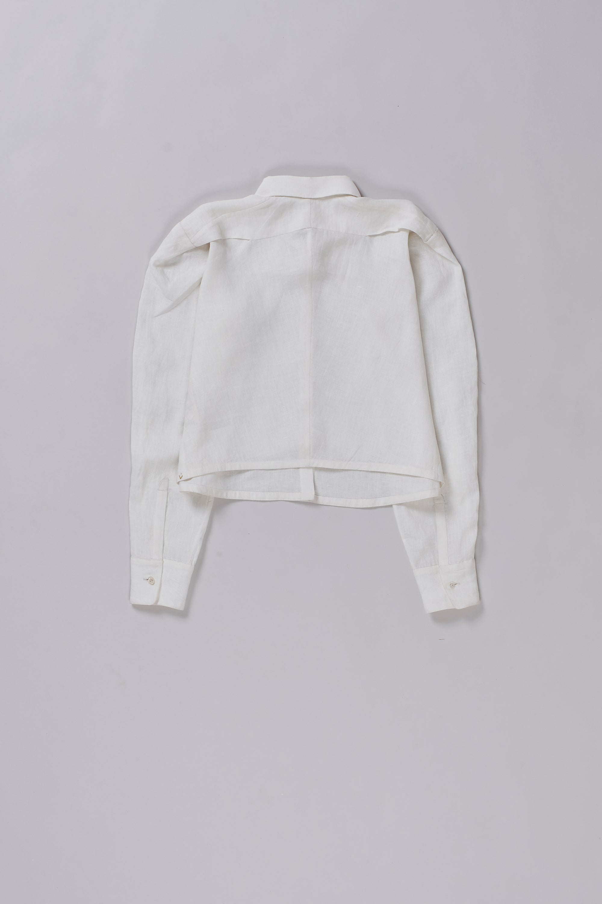 Back image of a ecru shirt