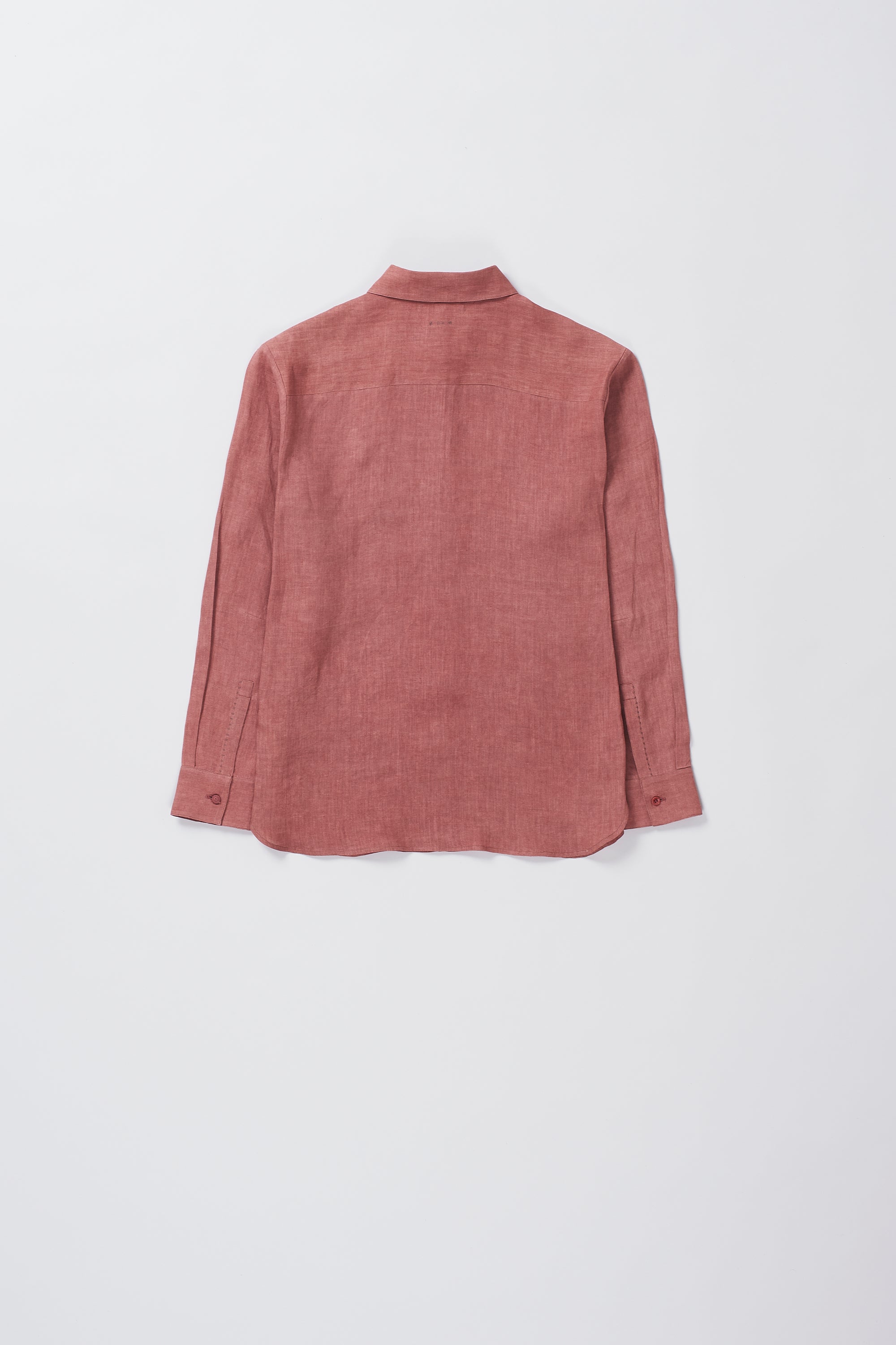 Back image of a rouge pink shirt