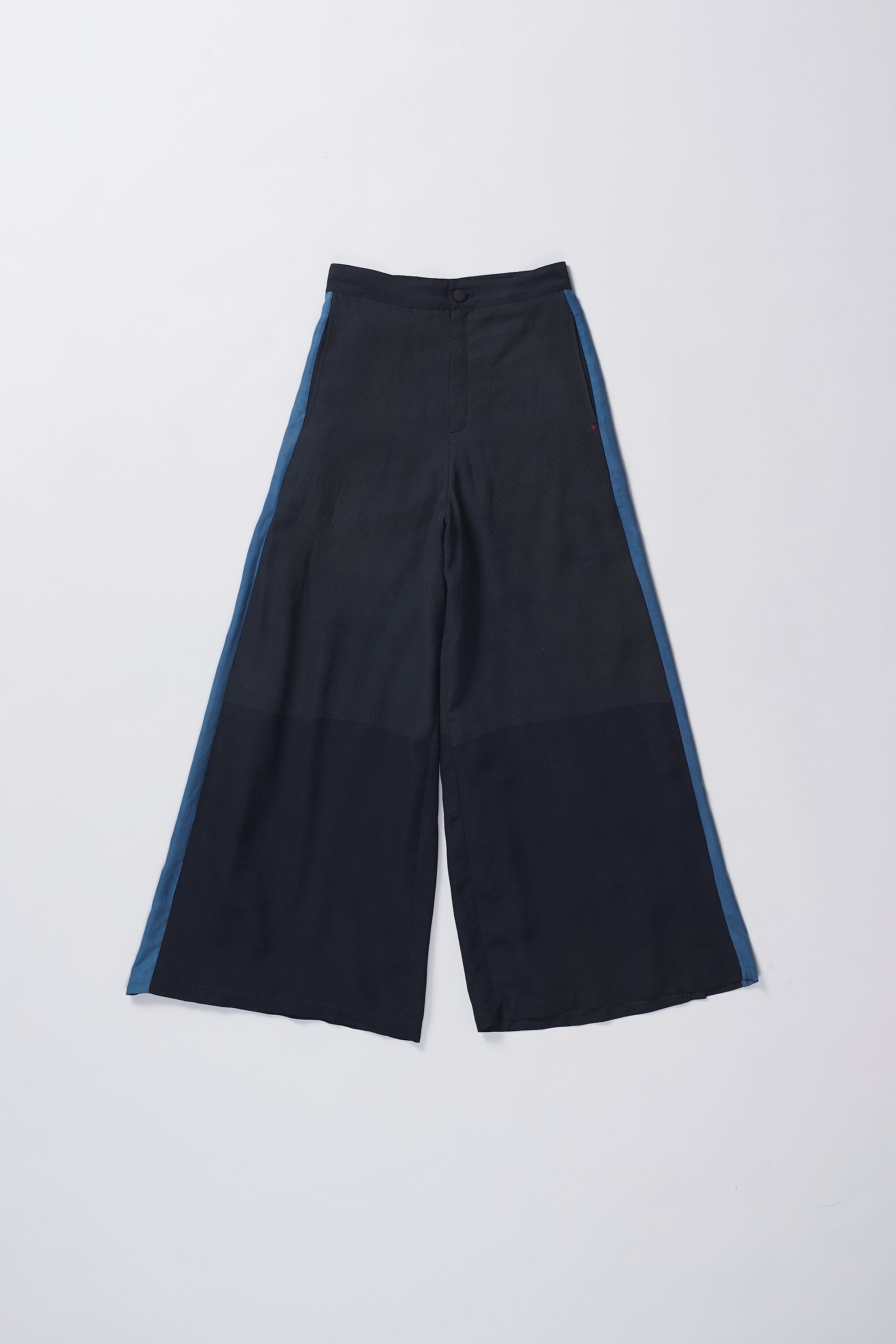 Black cotton flared trouser