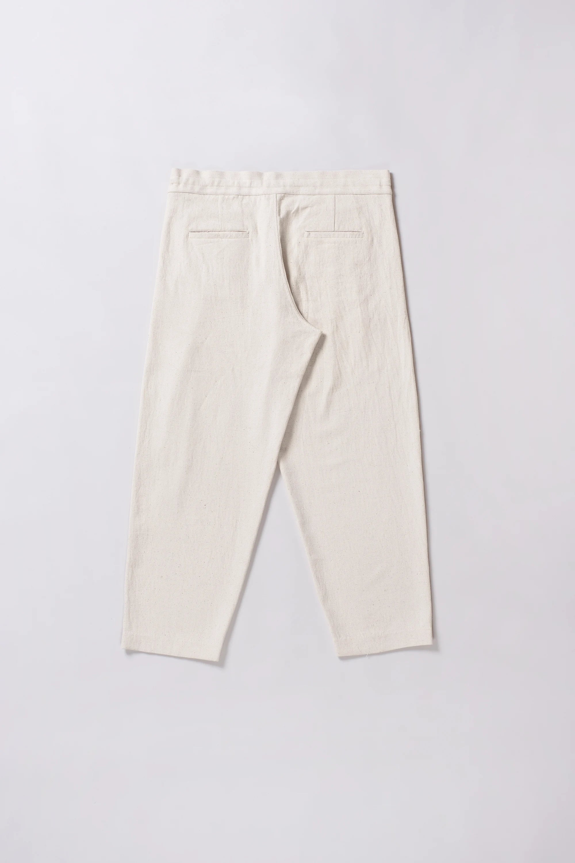 Back image of a ecru cotton pant
