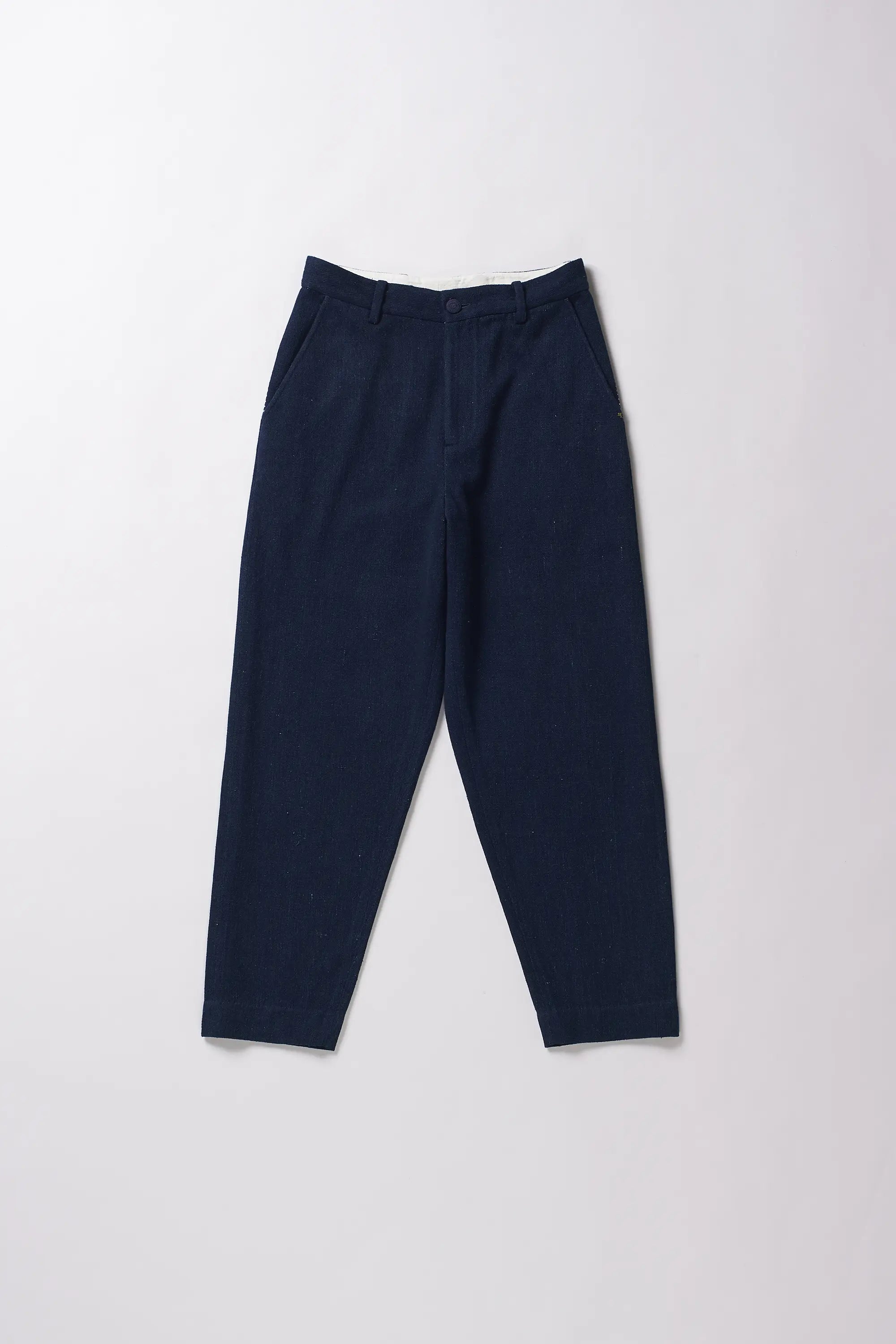 Front image of a indigo pant
