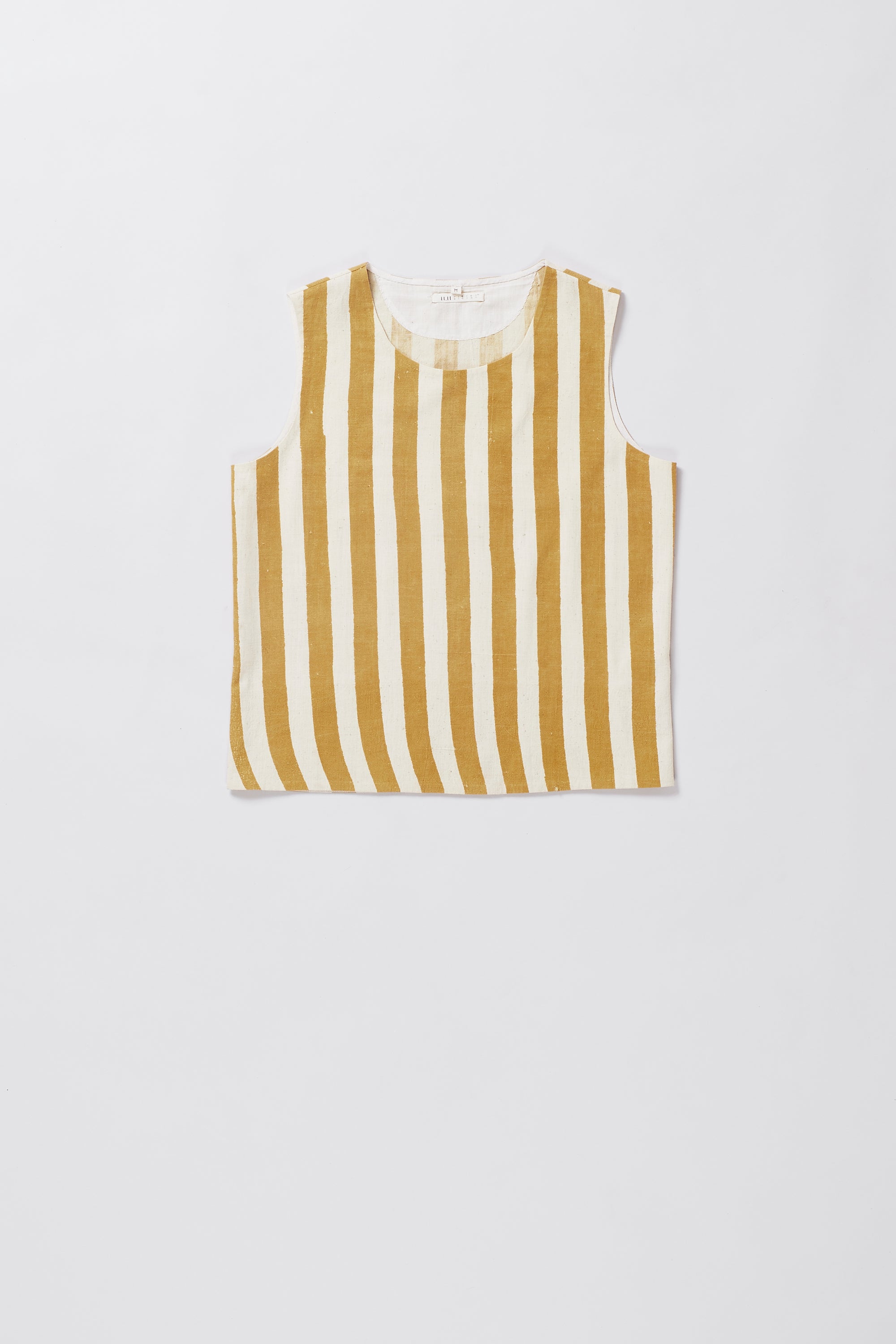 Front image of a mustard yellow top