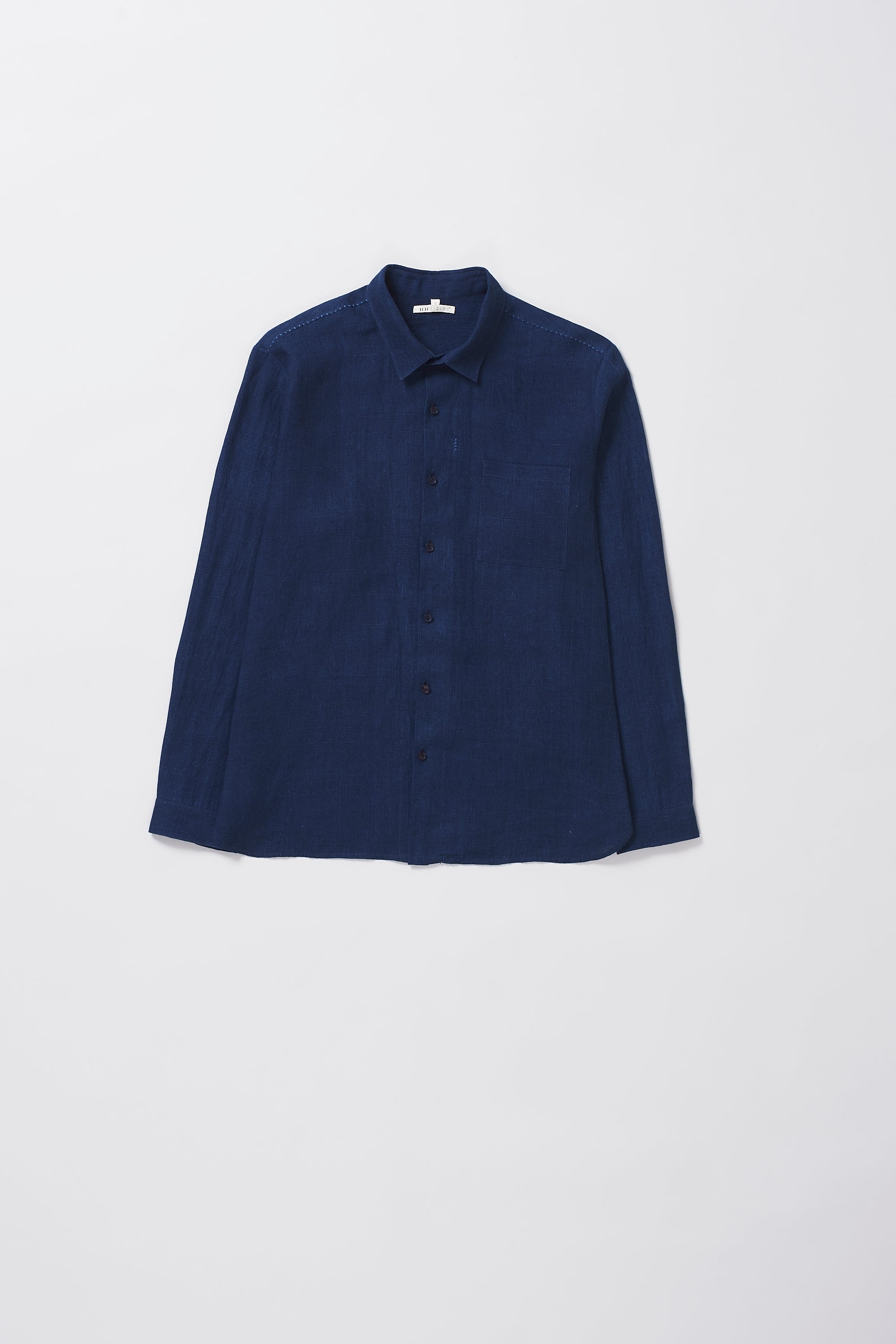 Front image of a indigo shirt