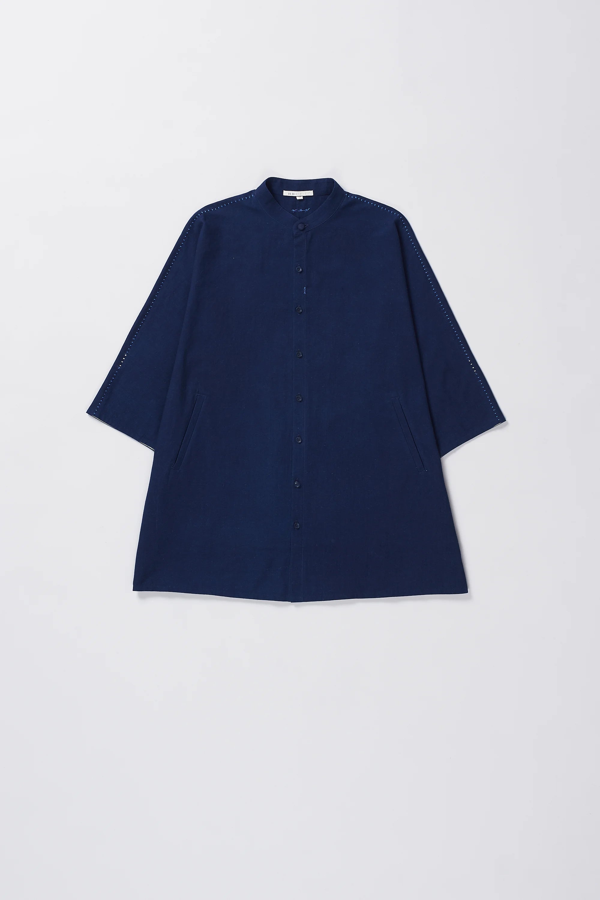 Front image of a indigo shirt