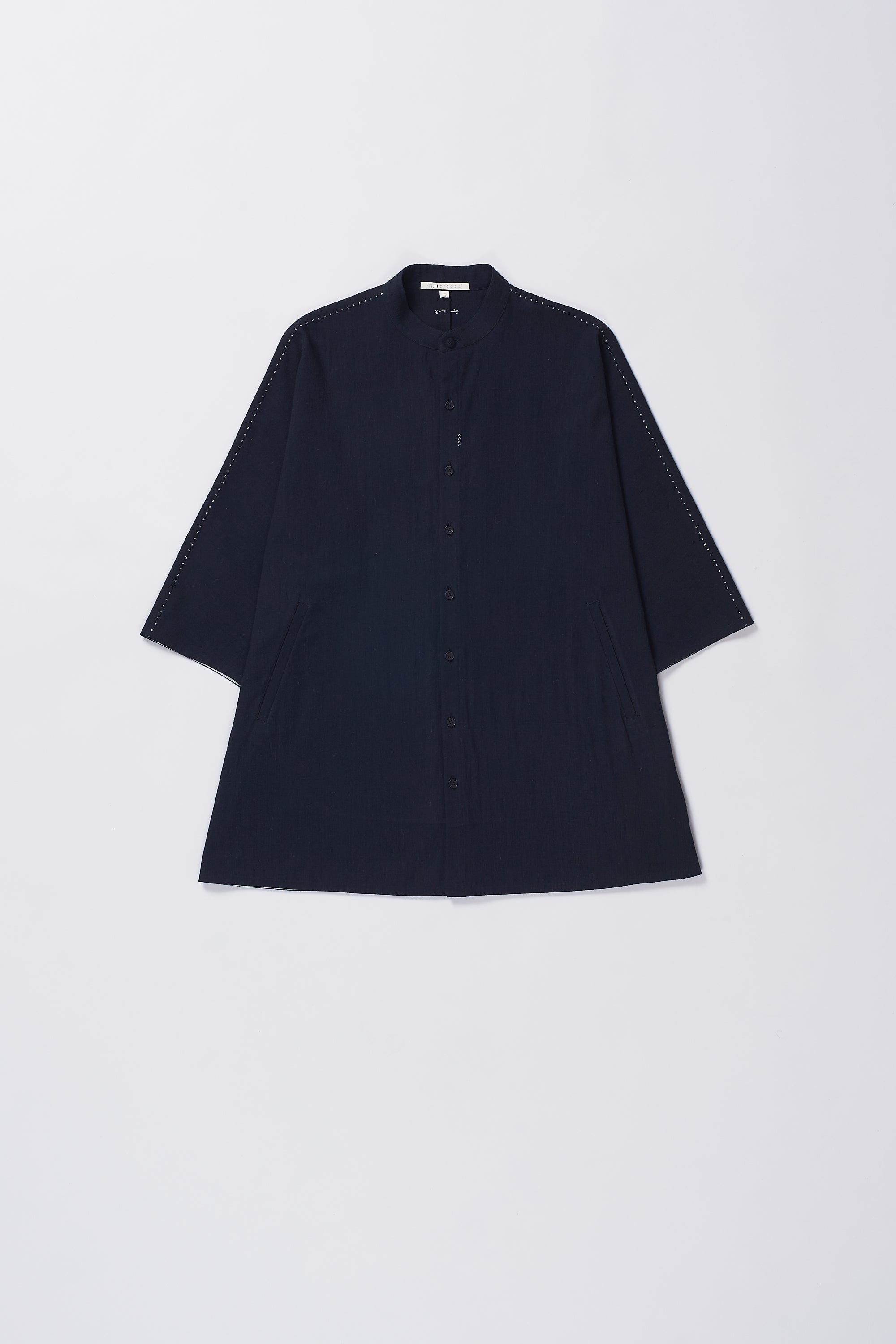 Black cotton shirt with hand detailing