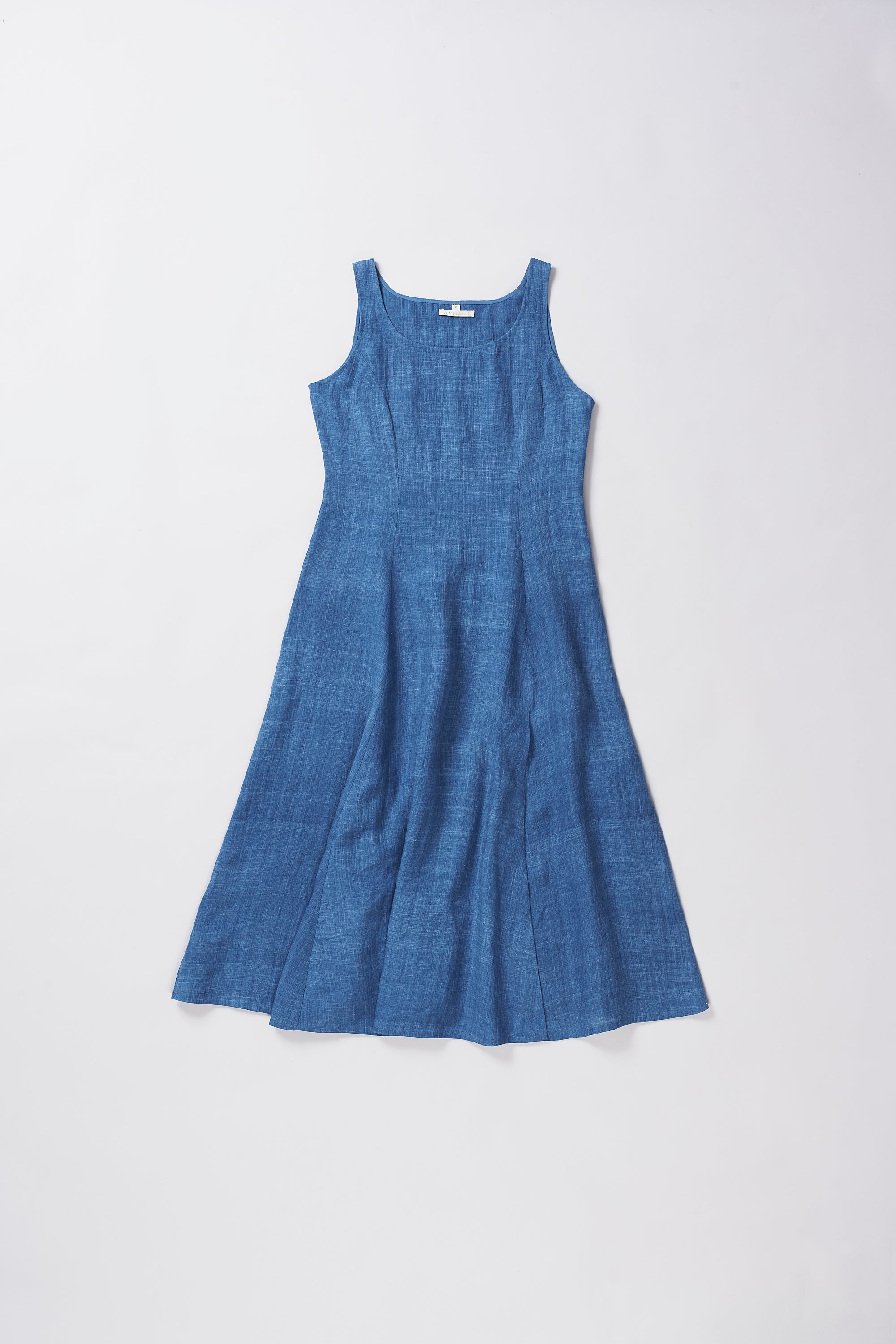 Front image of a medium indigo dress