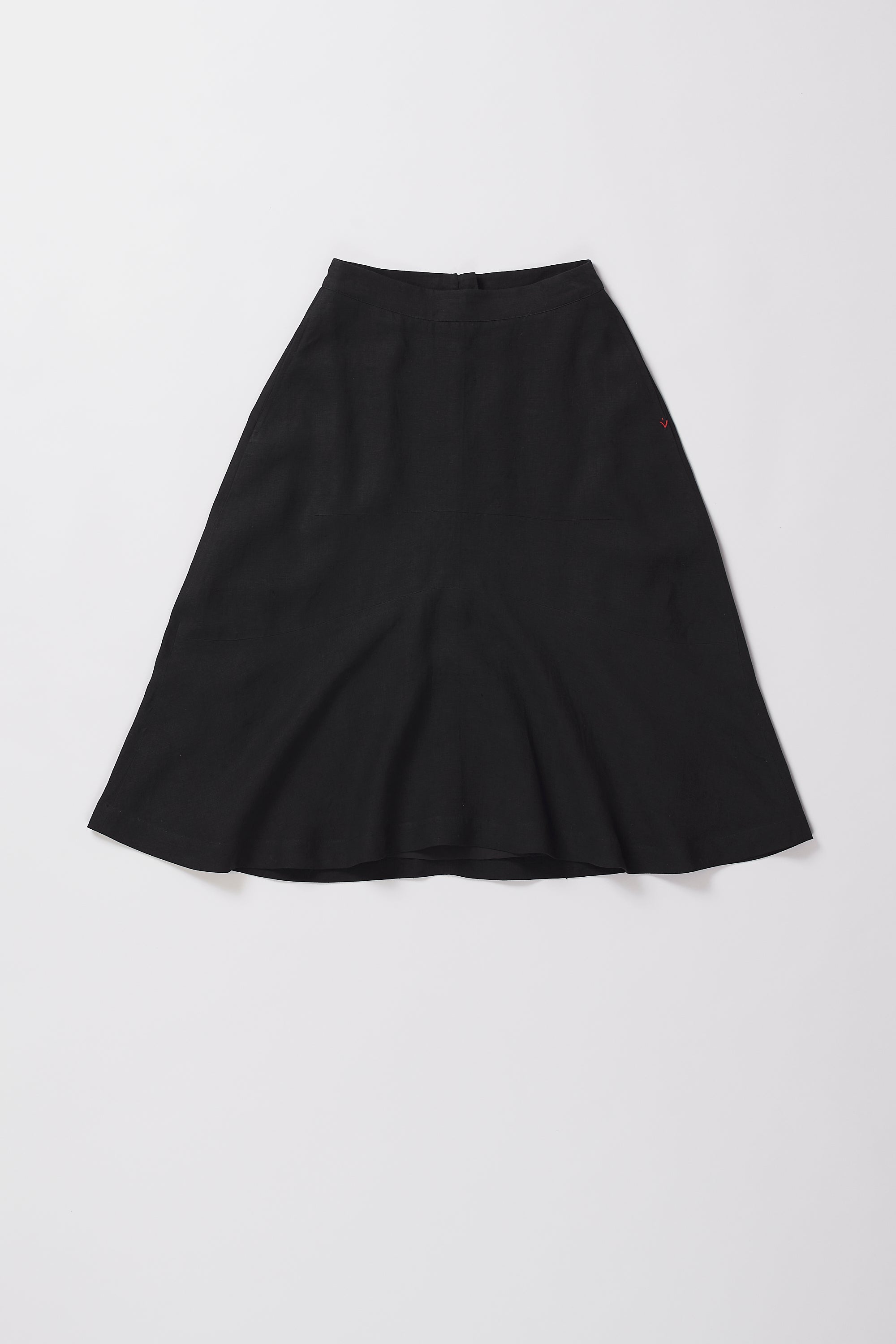 Black linen skirt