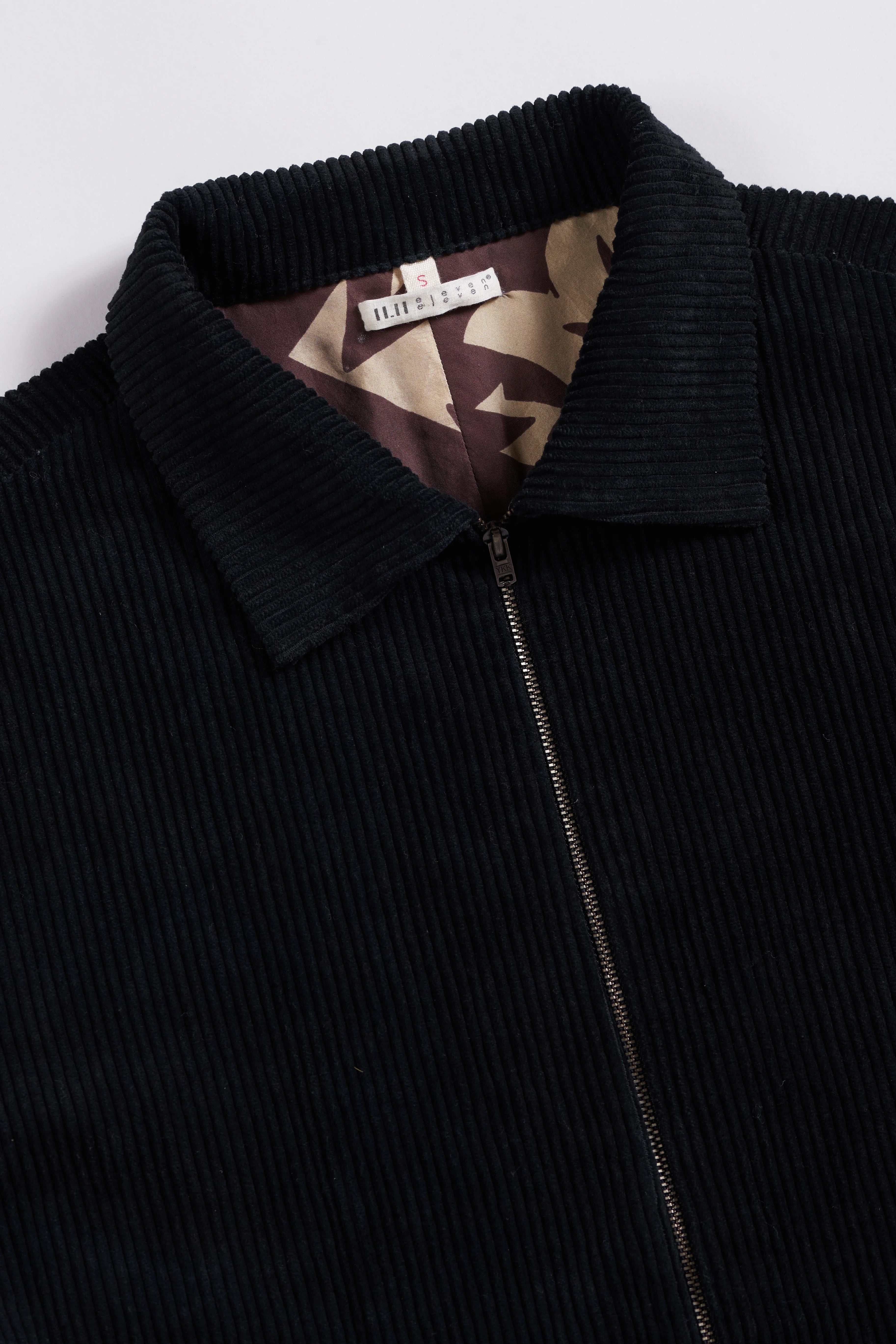 Fabric close-up with collar and zip