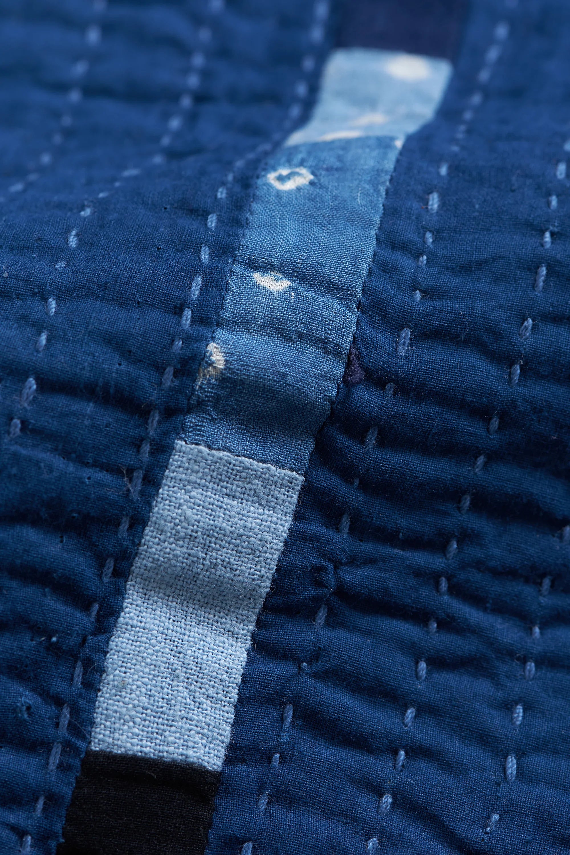 Fabric close-up with kanthawork and bandhani work