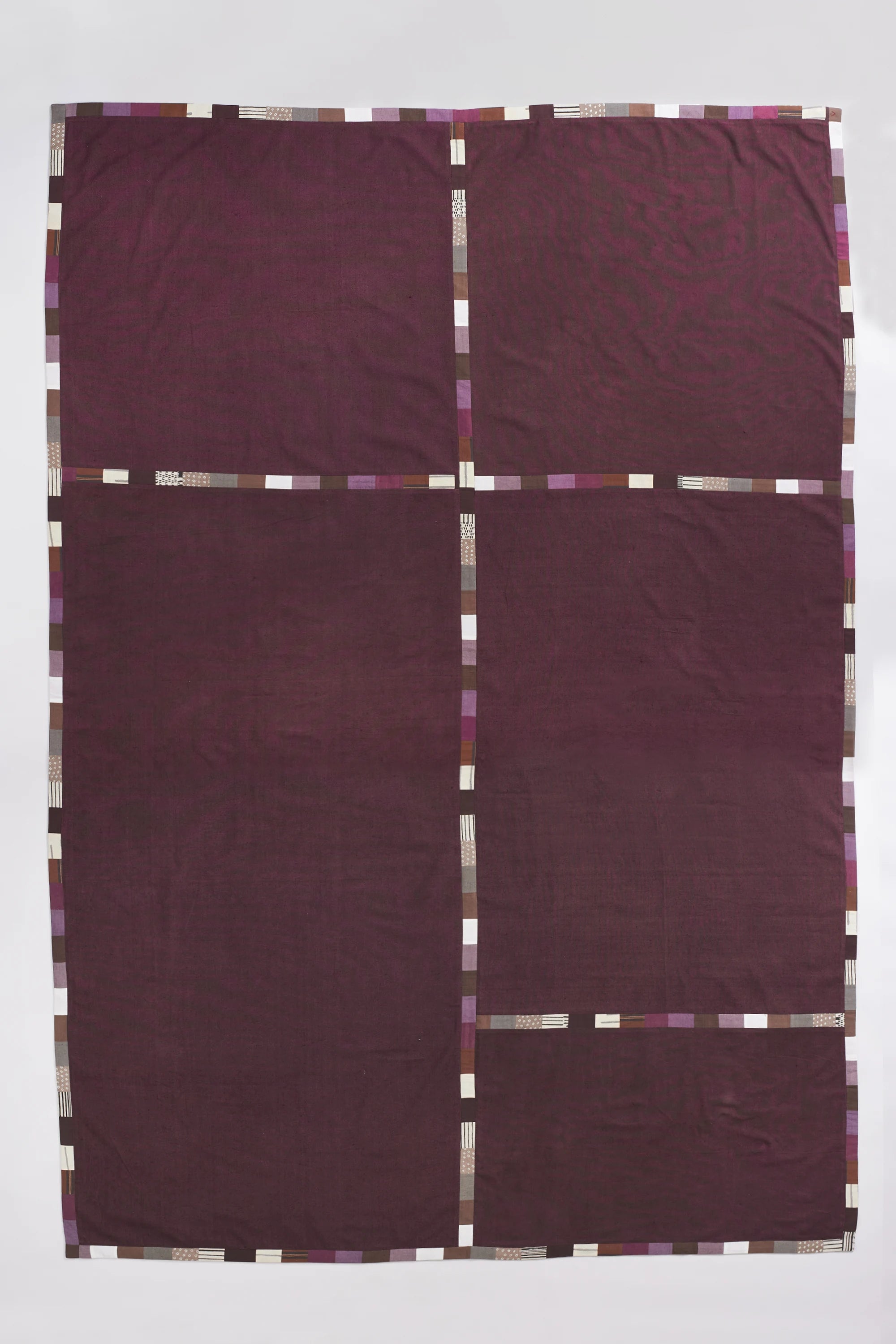 Purple red table cloth with patchwork