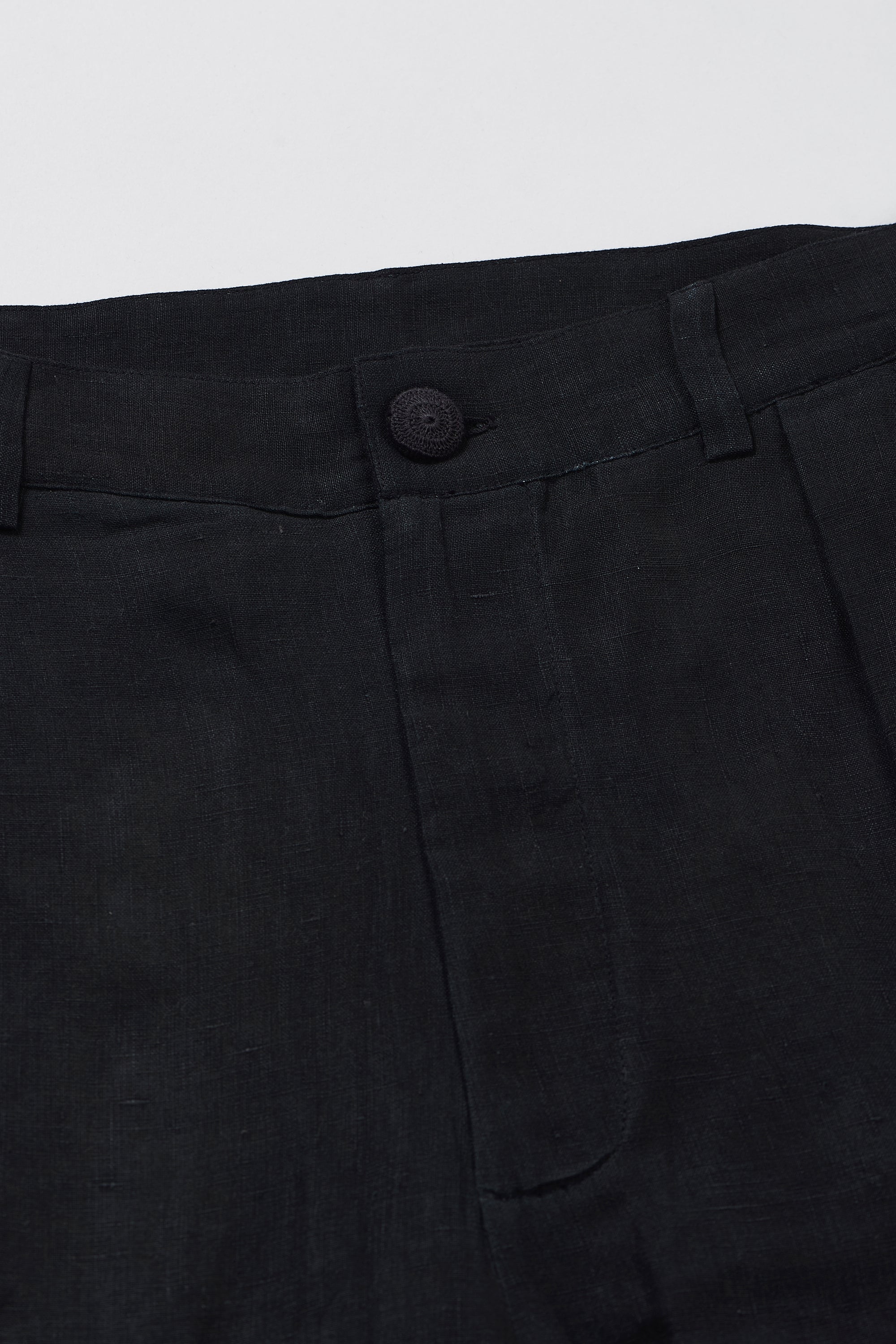 Close-up black fabric with button