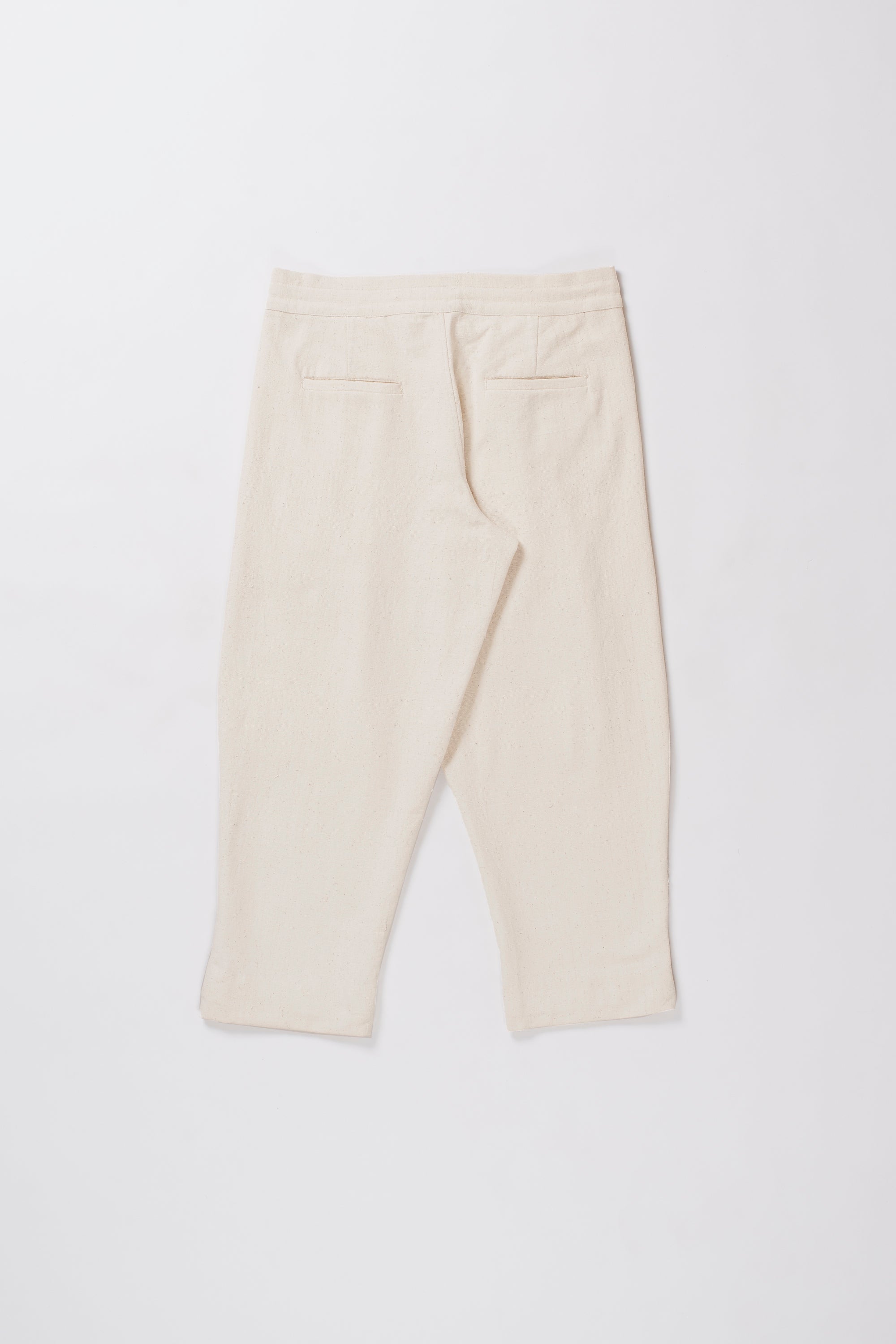 Back image of a ecru cotton pant