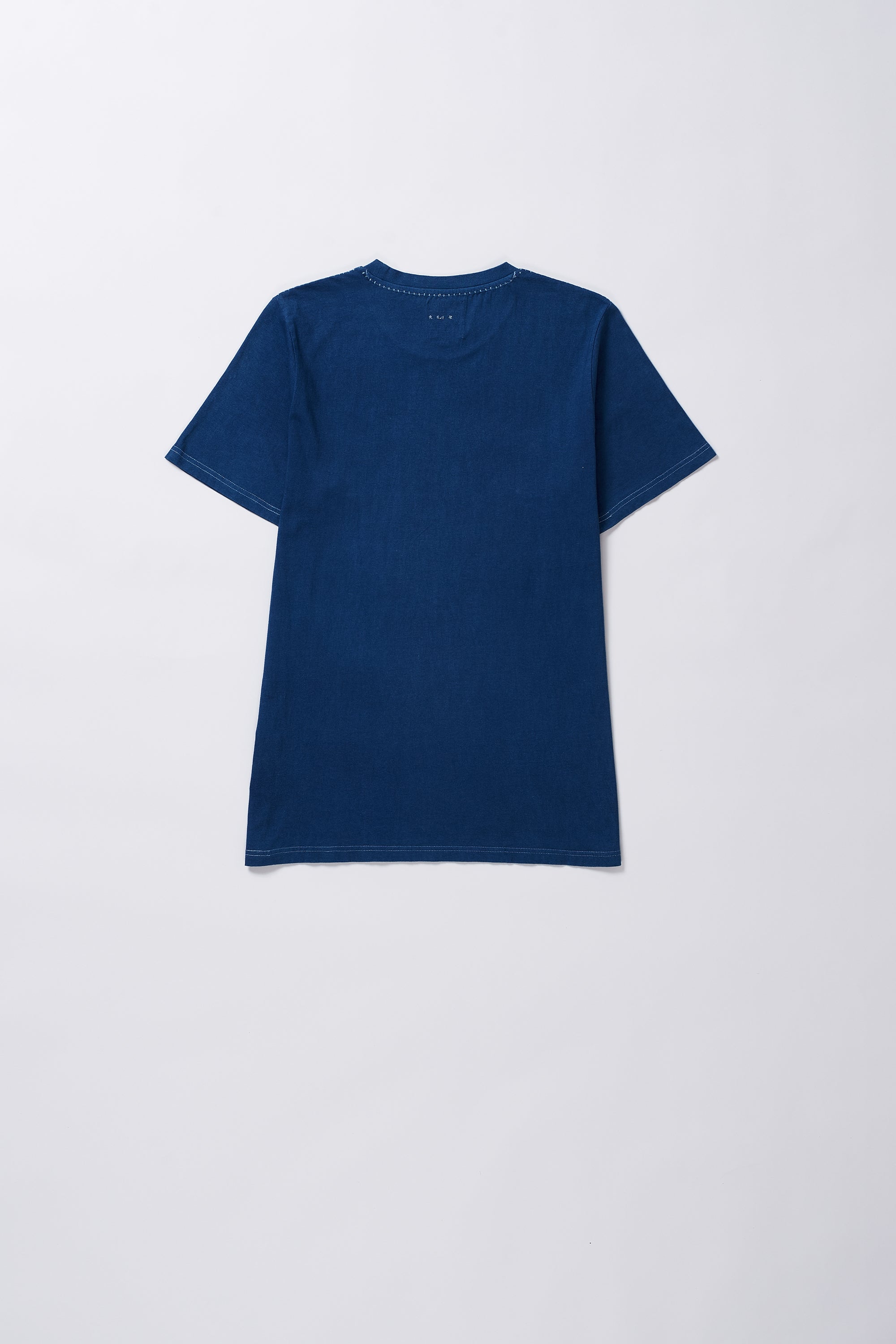 Cotton half-slleves t-shirt in medium indigo