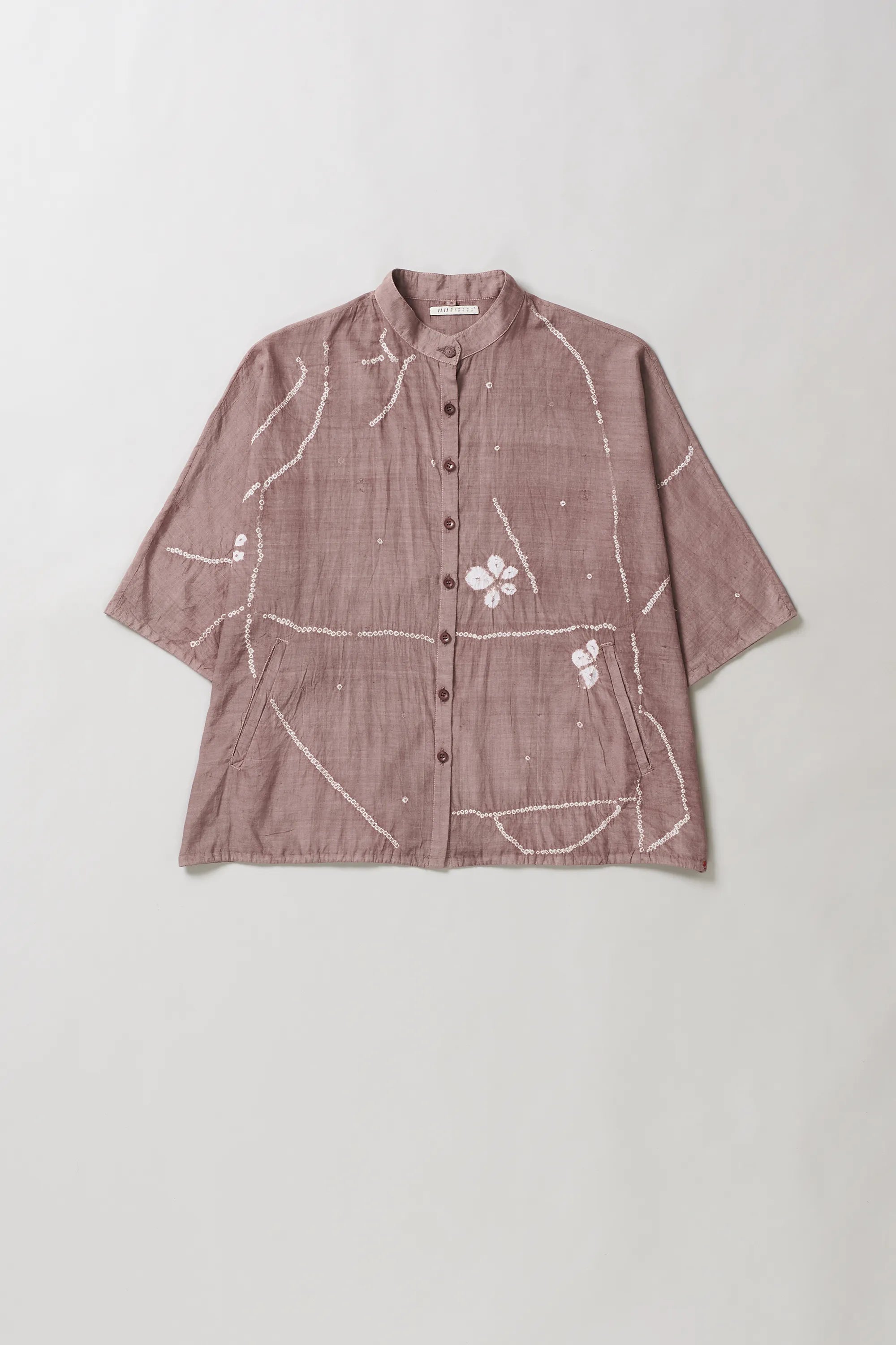 Burnt umber cotton silk shirt