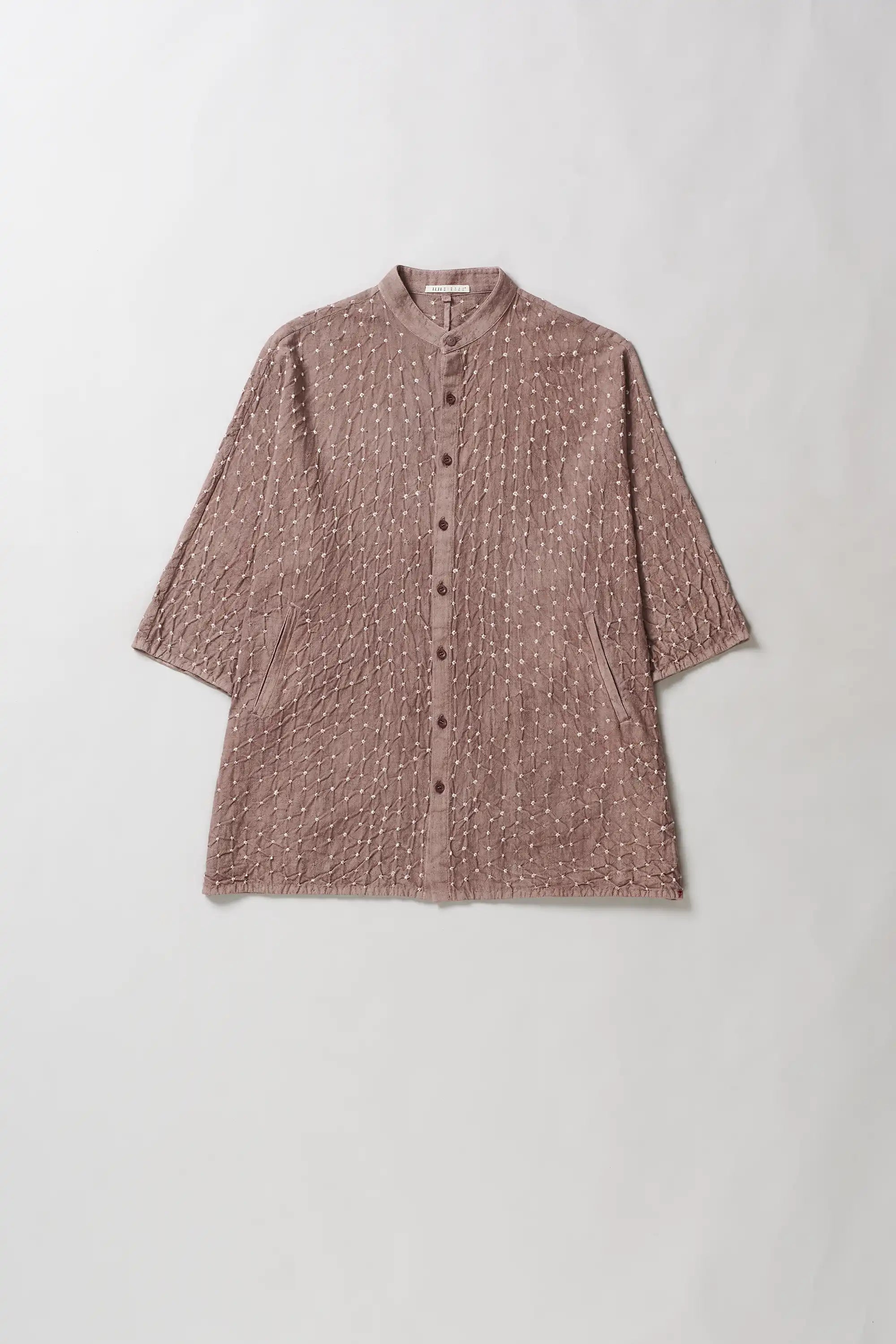 Front image of old rose cotton shirt