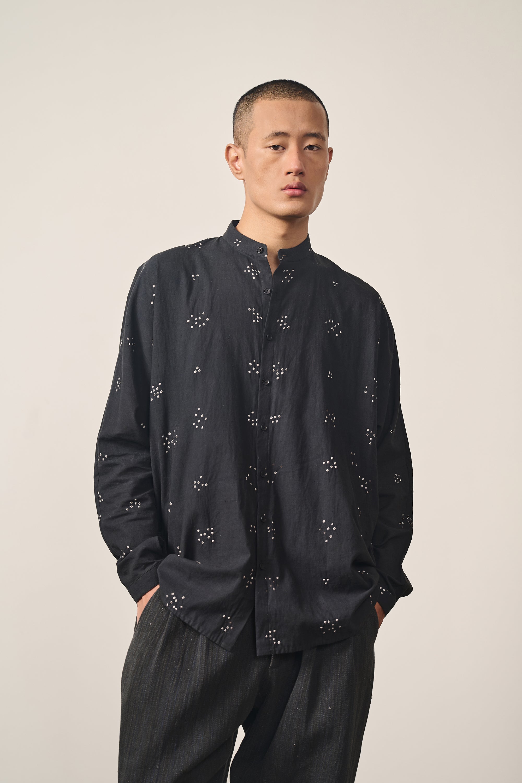 A man wearing black shirt