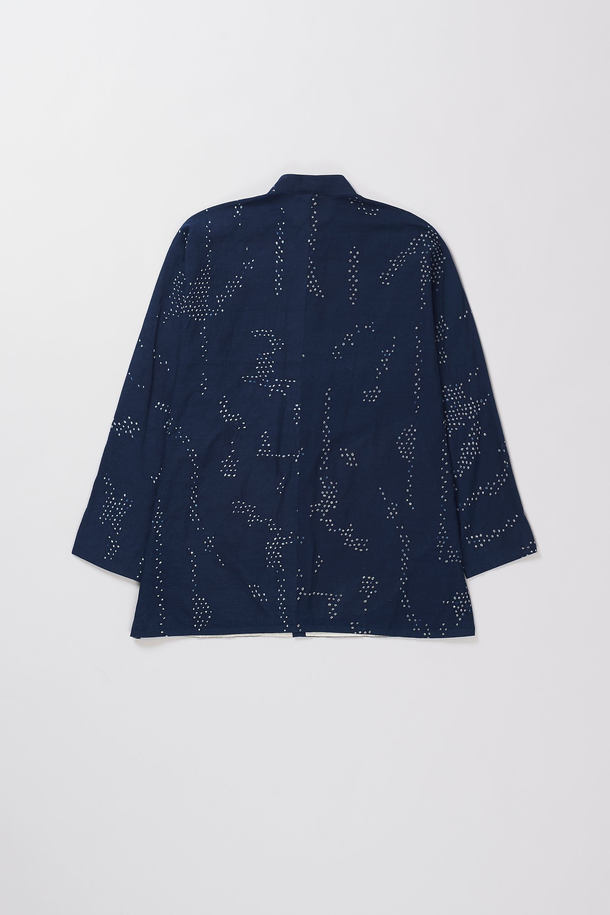 Back image of a indigo shirt