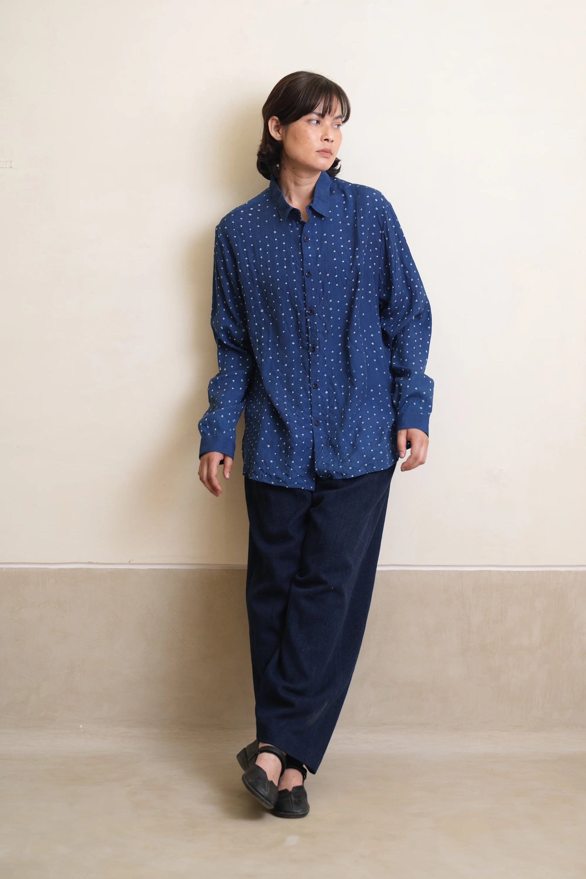 Bandhani Shirt in Medium Indigo