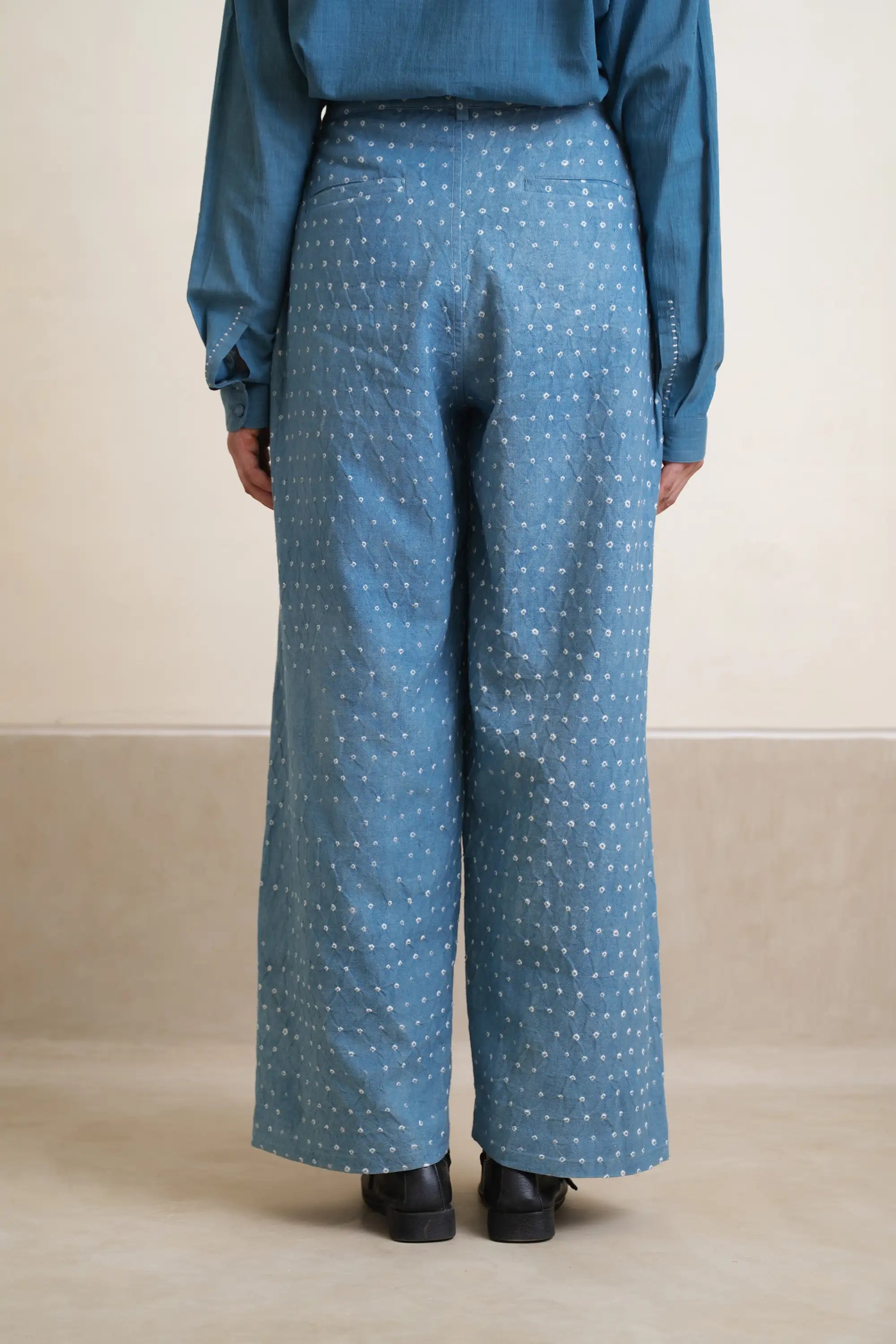 Powder Blue Wide Bandhani Pants