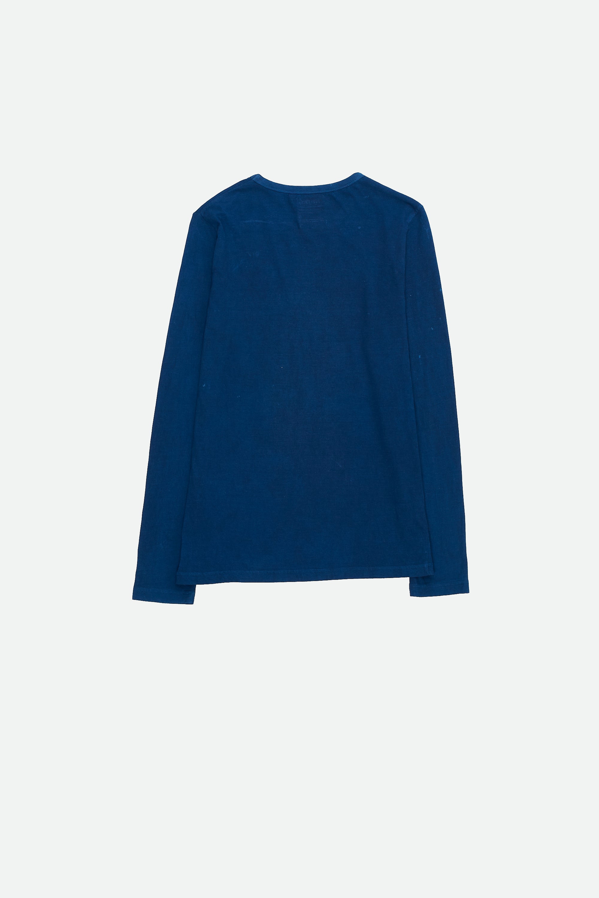 Back image of a medium indigo t-shirt