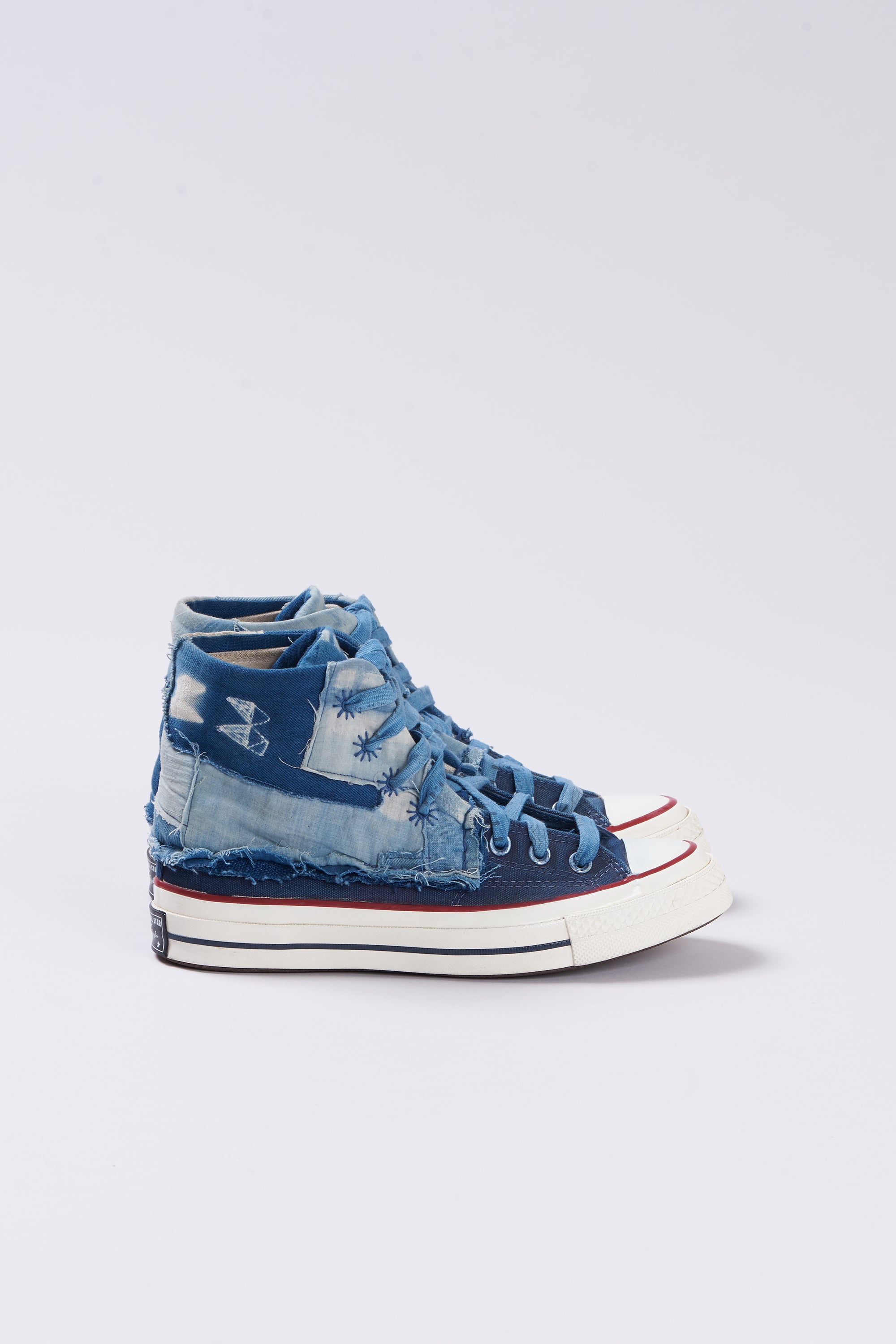 Pair of blue high-top sneakers